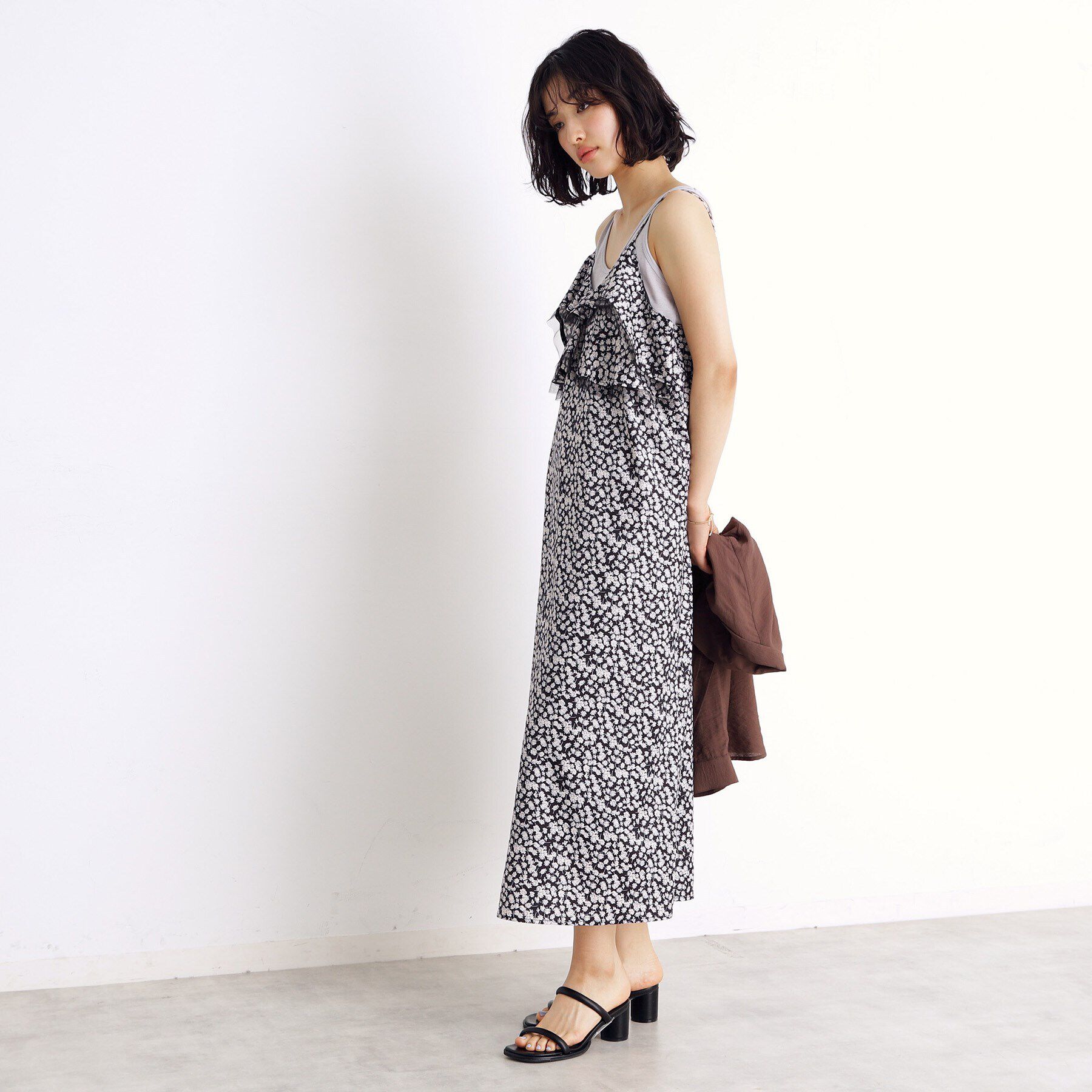 THE SHOP TK「小花柄フリルキャミワンピース【洗える】」|ワンピース|