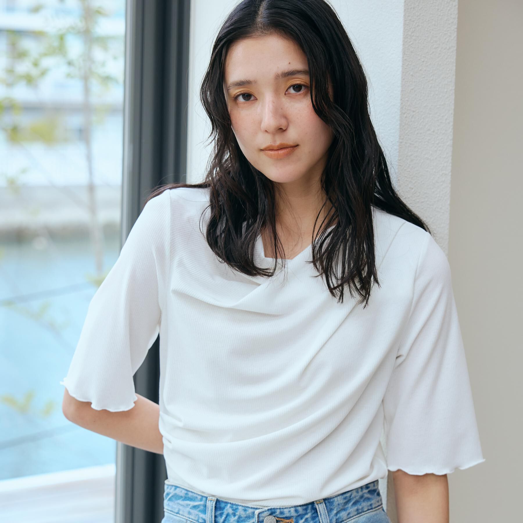 THE SHOP TK「ドレープカットソー【洗濯機OK/シワになりにくい】」|シャツ・ブラウス|