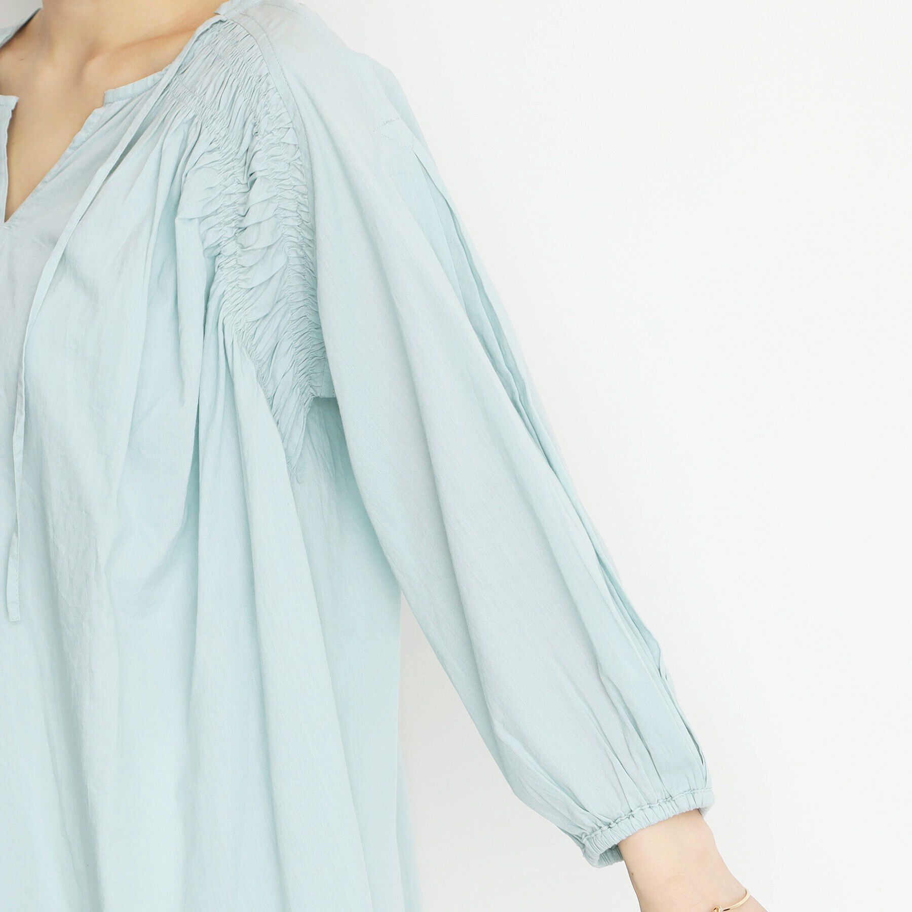 THE SHOP TK「コットンシャーリングブラウス【洗える】」|シャツ・ブラウス|