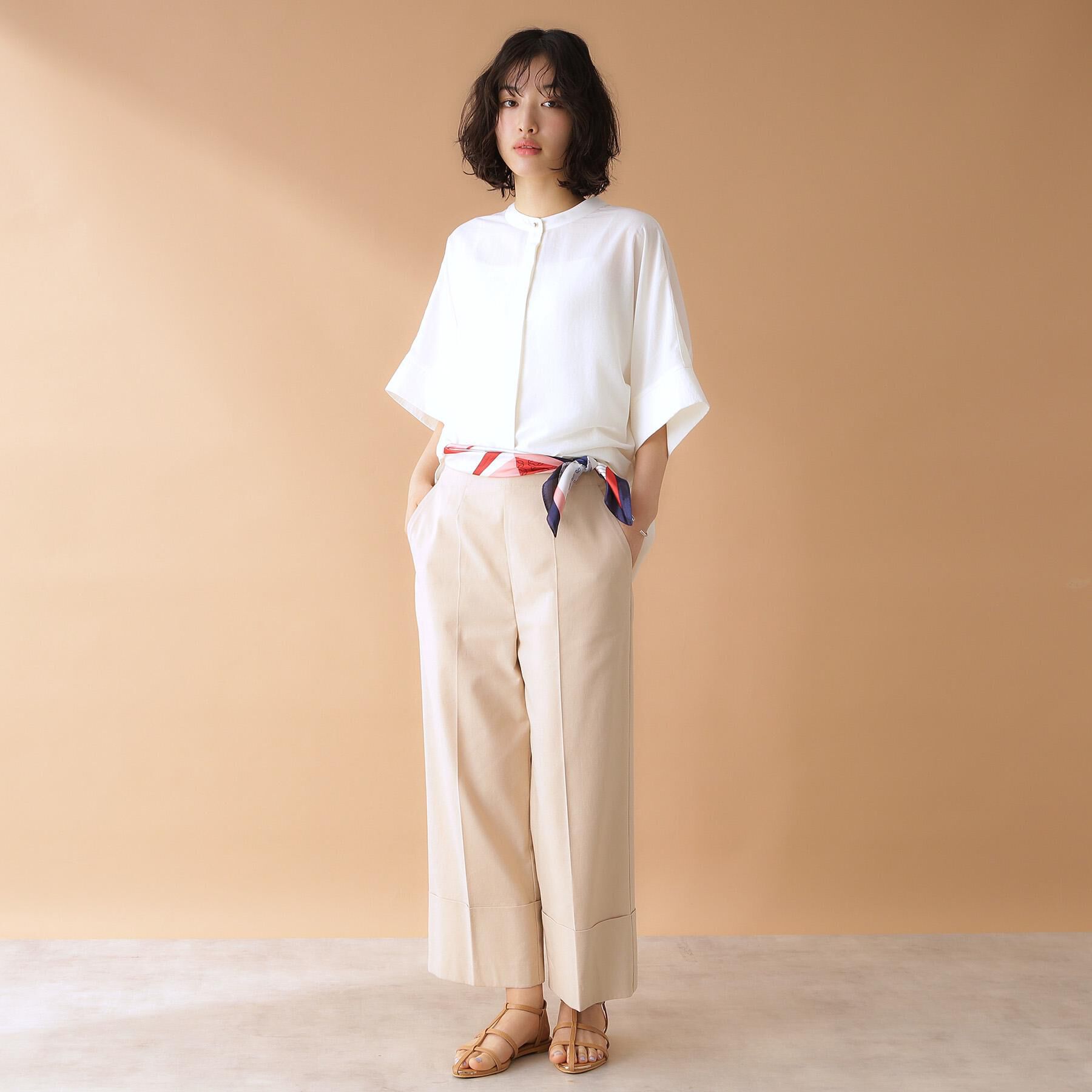 THE SHOP TK「麻混ワイドパンツ【洗える】」|その他|