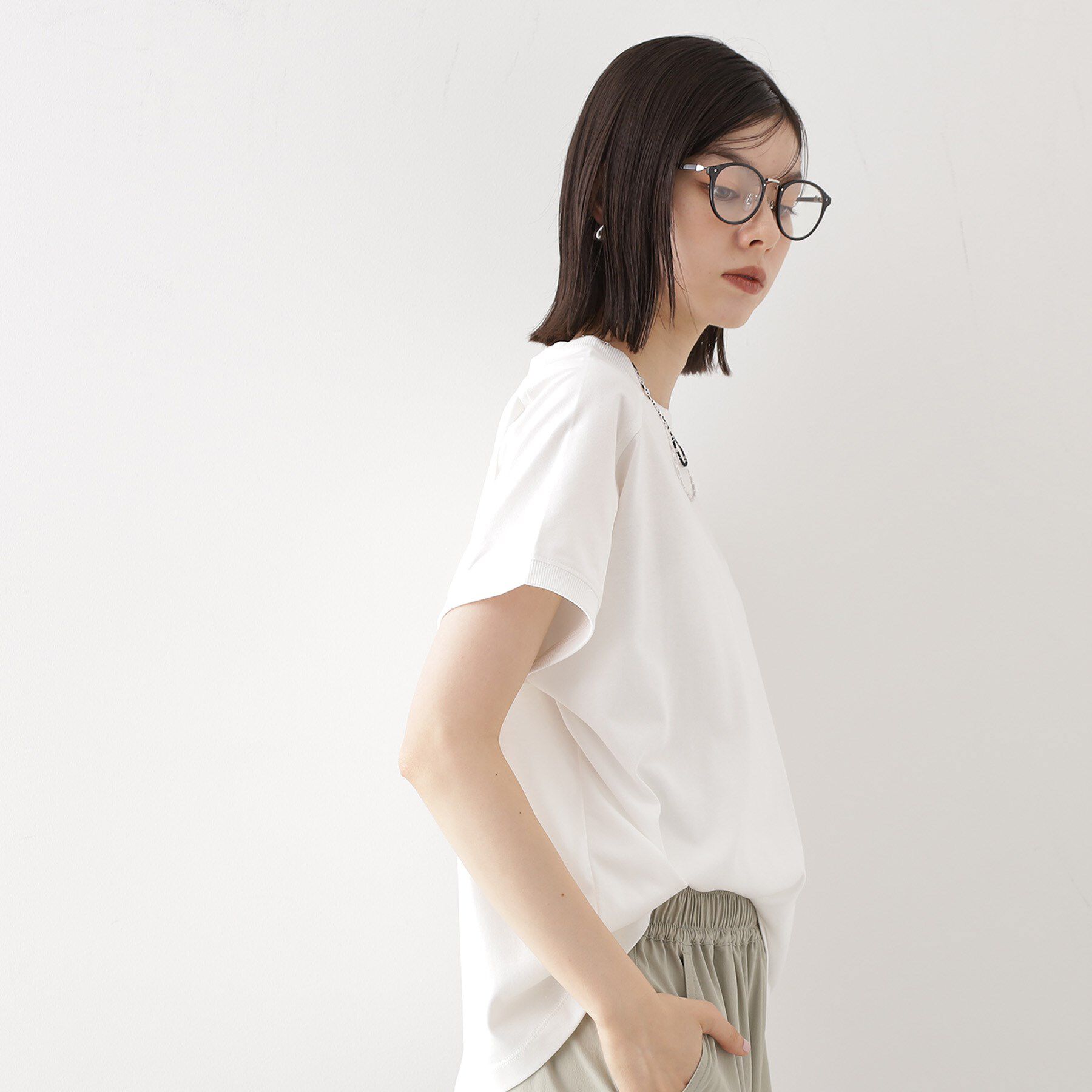 THE SHOP TK「フレンチ袖プルオーバー【毛玉になりにくい/接触冷感/UV/洗濯機OK】」|Tシャツ・カットソー|