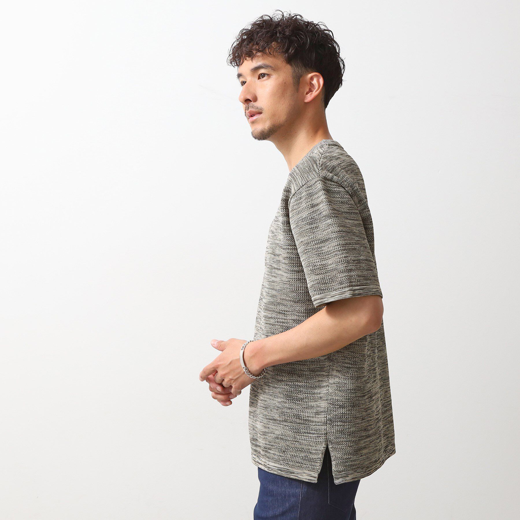 THE SHOP TK「ドライタッチ半袖ニットTシャツ　【洗濯機ＯＫ】」|ニット・セーター|