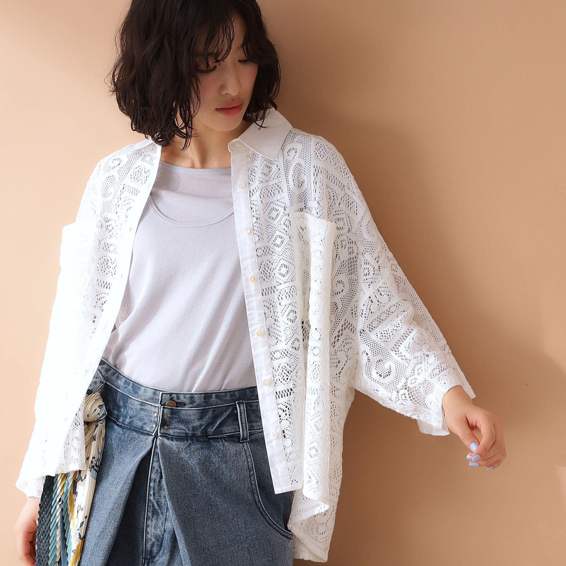 THE SHOP TK「総レースシャツ【洗える】」|シャツ・ブラウス|