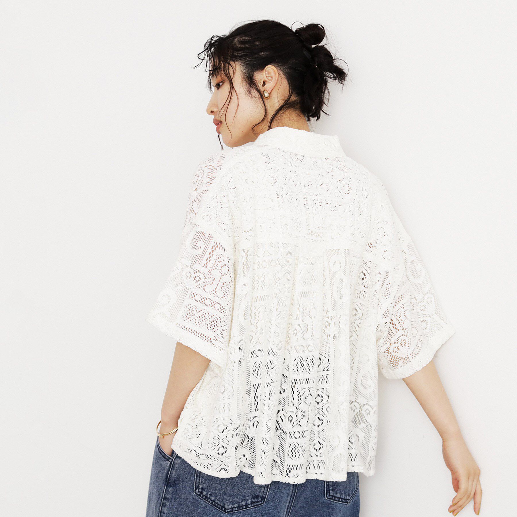 THE SHOP TK「総レースシャツ【洗える】」|シャツ・ブラウス|