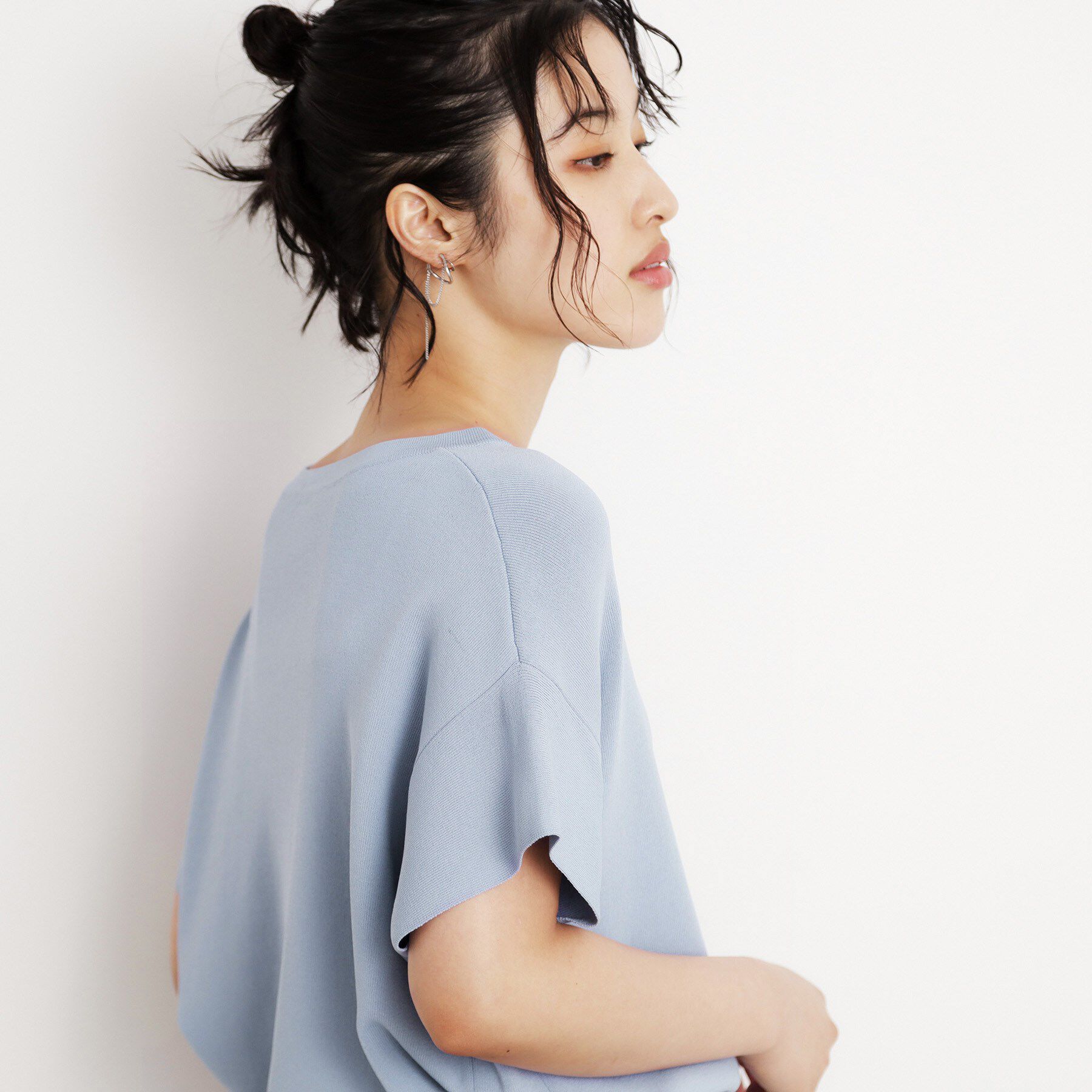 THE SHOP TK「さらさらフレアスリーブサマーニット【毛玉になりにくい/UV/洗濯機OK】」|ニット・セーター|