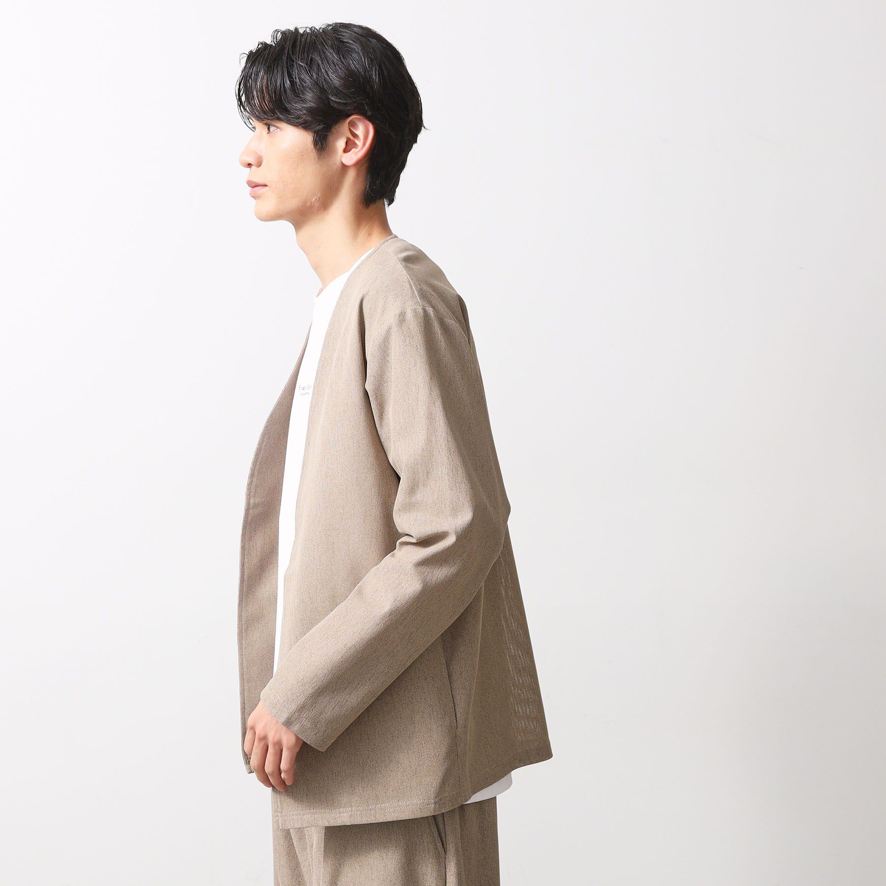 THE SHOP TK「シャリルジャージカーディガン 洗濯機OK/吸水速乾/イージーケア/セットアップ可」|カーディガン|