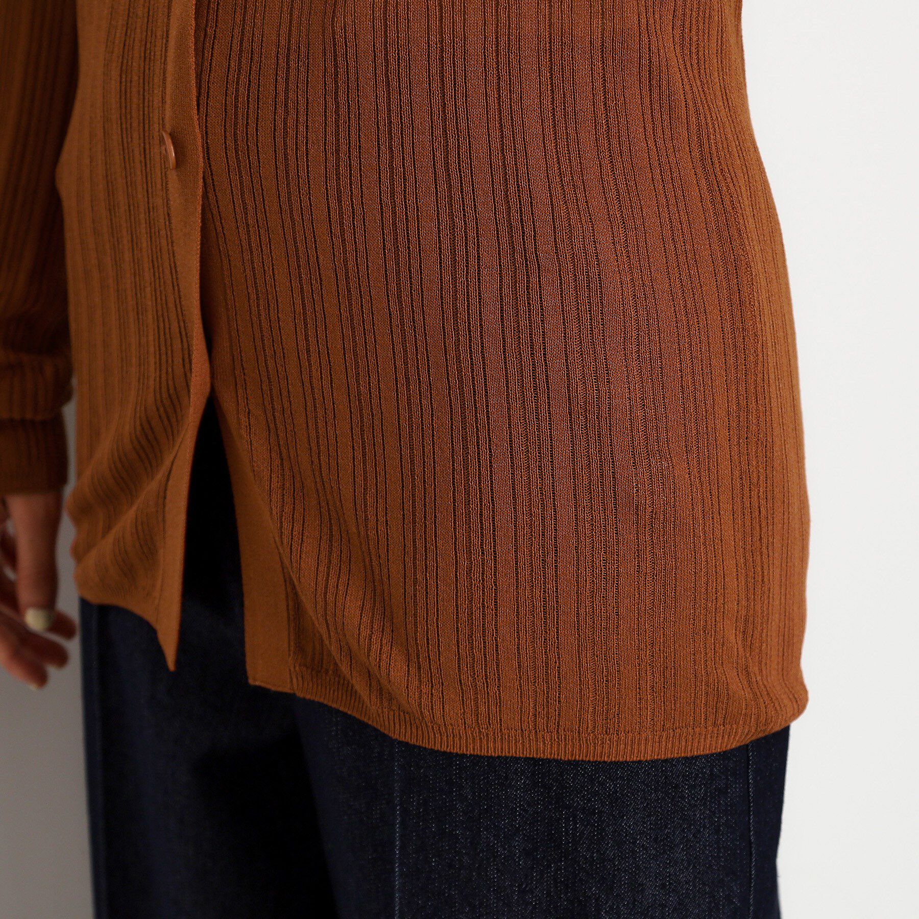 THE SHOP TK「ランダムリブカーディガン【洗濯機OK】」|カーディガン|