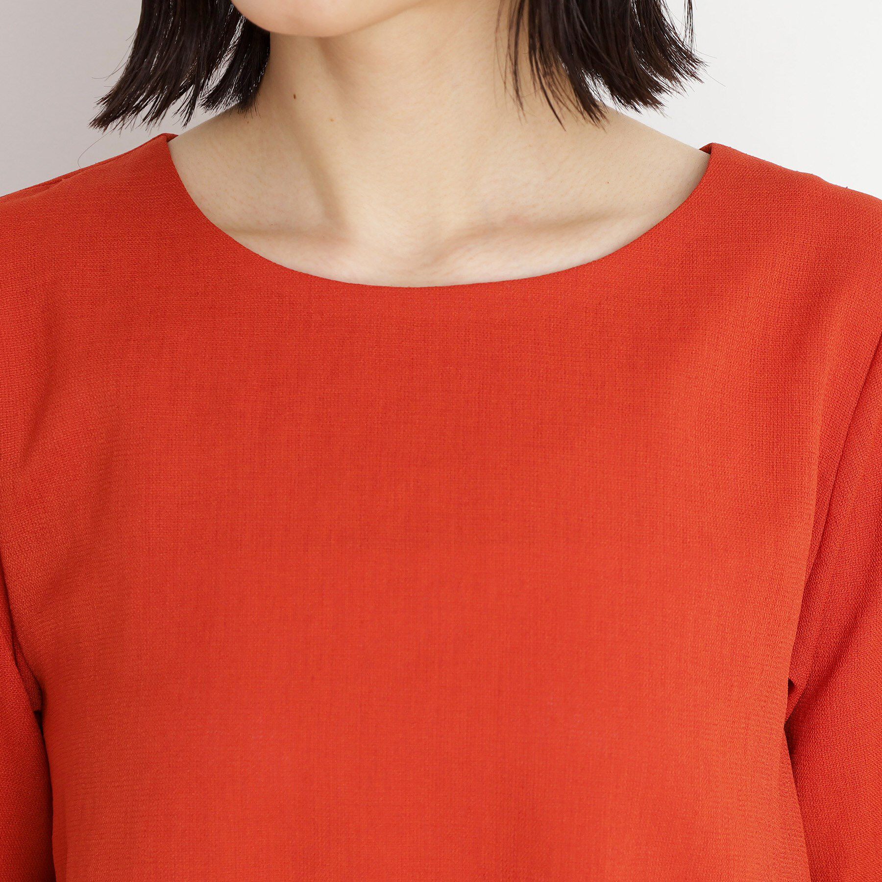 THE SHOP TK「麻調メッシュブラウス【二の腕カバー/洗える】」|シャツ・ブラウス|