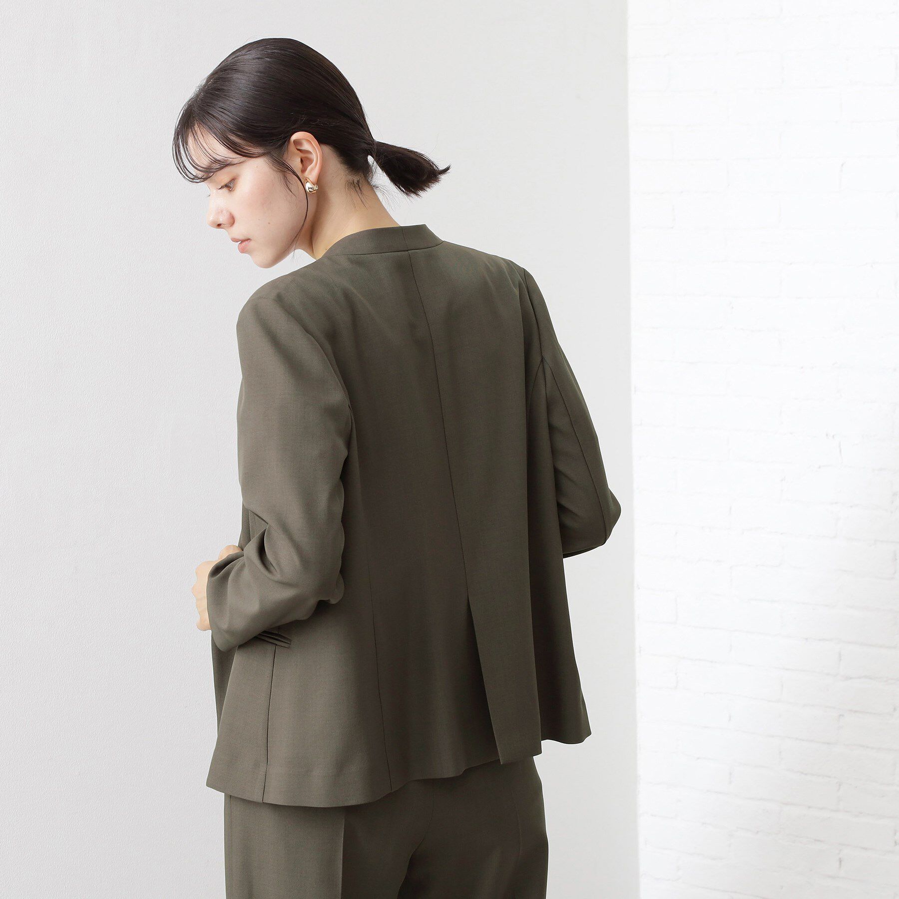 THE SHOP TK「ノーカラージャケット【セットアップ可】」|ノーカラージャケット|