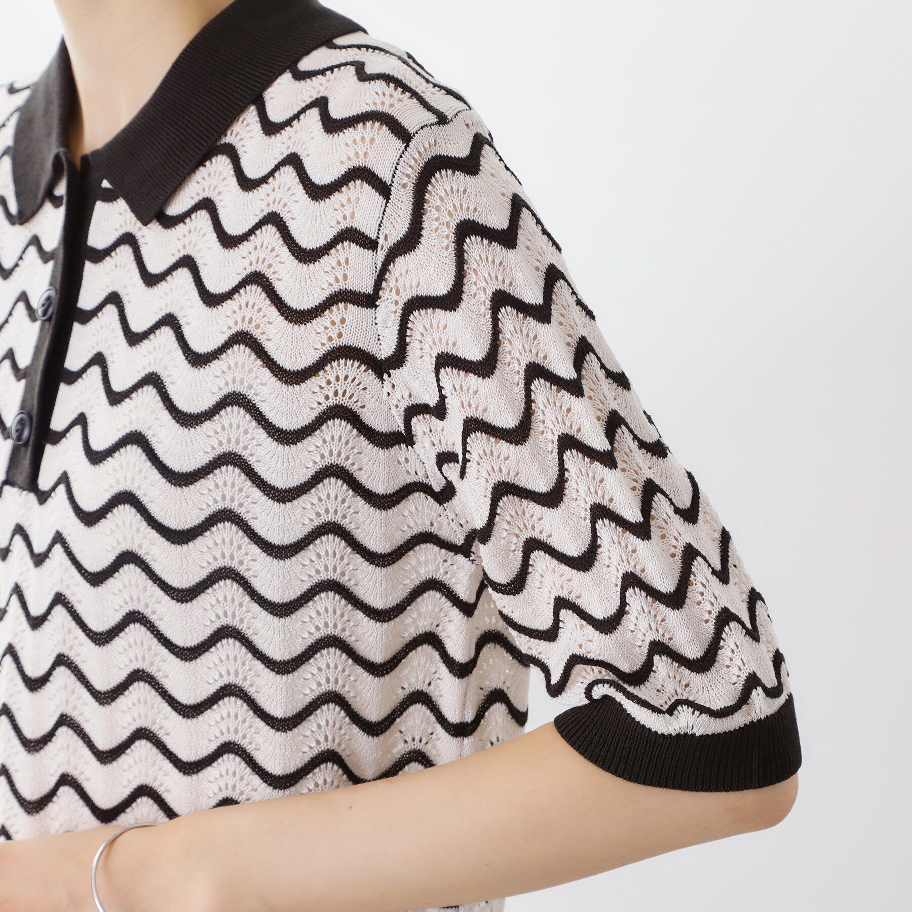 THE SHOP TK「【再入荷】柄アソートポロニットシャツ【洗濯機OK】」|ニット・セーター|