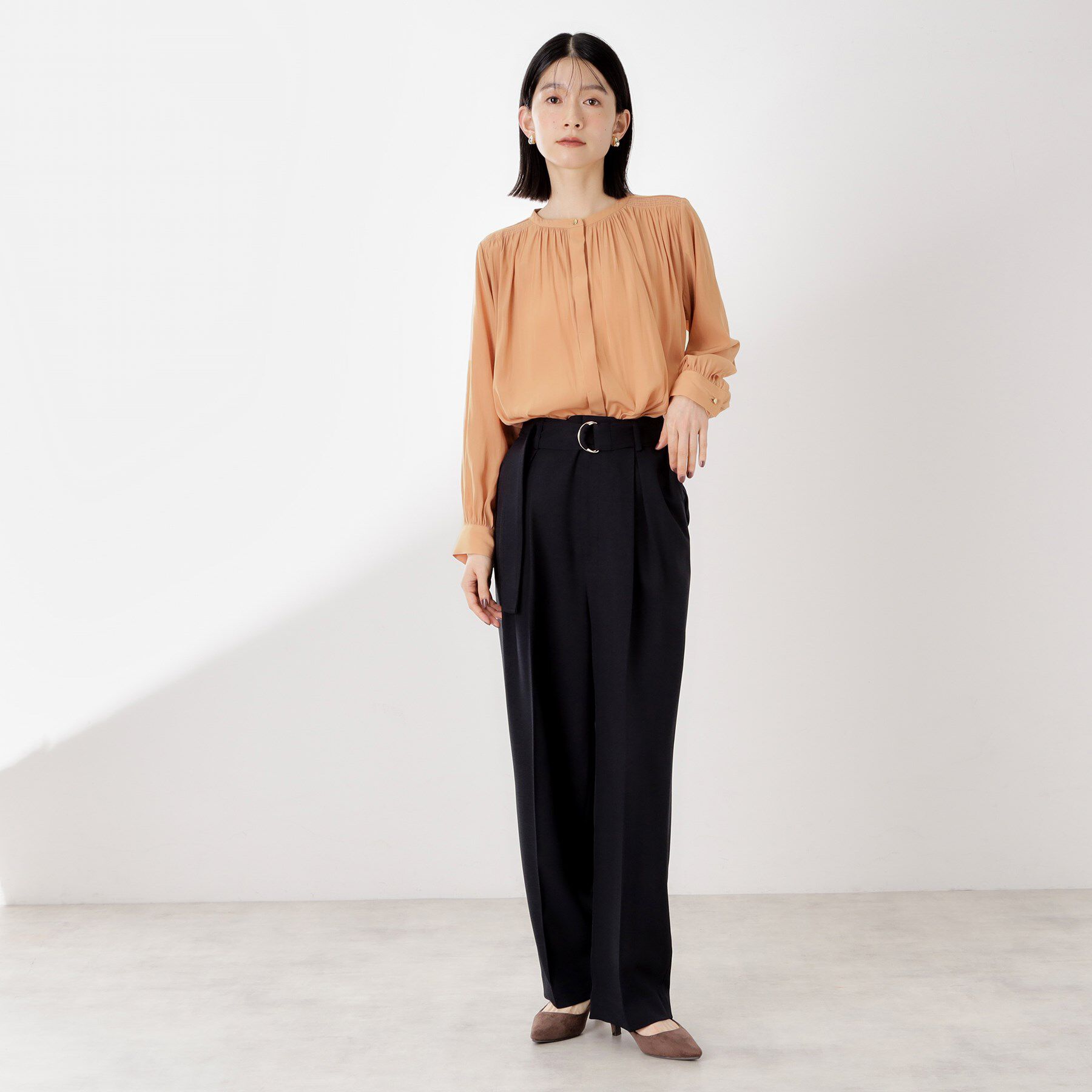 THE SHOP TK「ヴィンテージサテンギャザーシャツ」|シャツ・ブラウス|