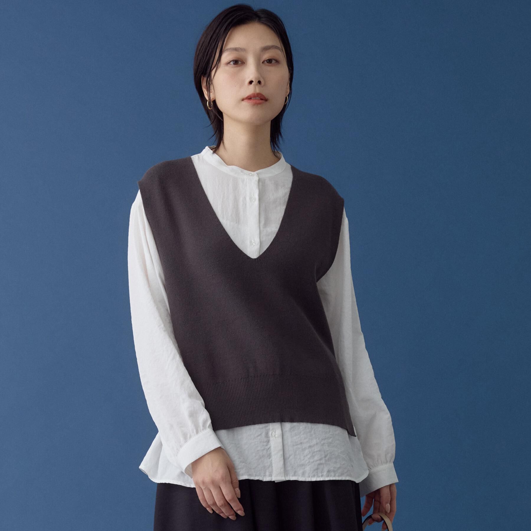 THE SHOP TK「【春まで着られる】ニットベスト＆ブラウスセット/洗濯機OK」|シャツ・ブラウス|