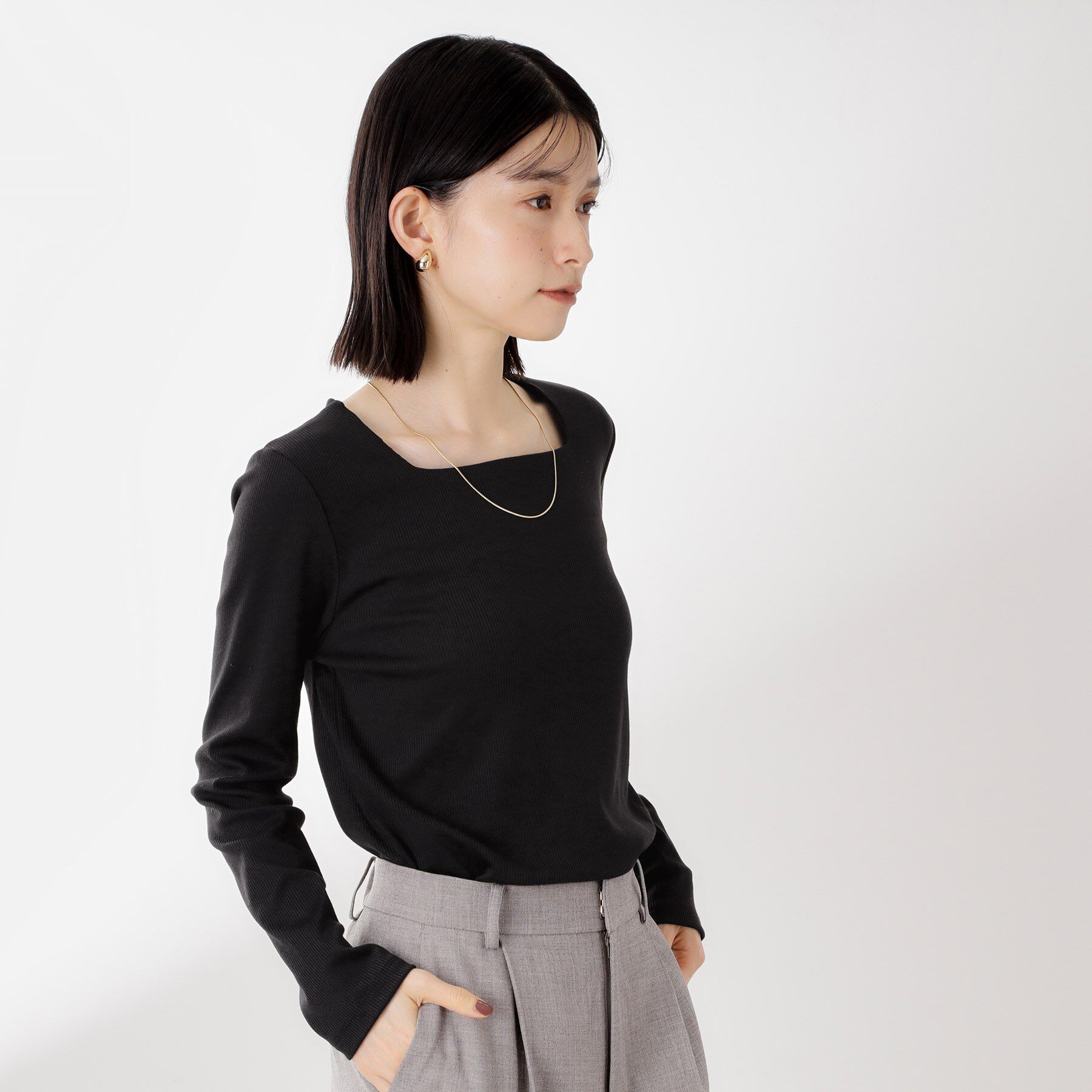 THE SHOP TK「スクエアネックカットソー【洗濯機OK】」|Tシャツ・カットソー|