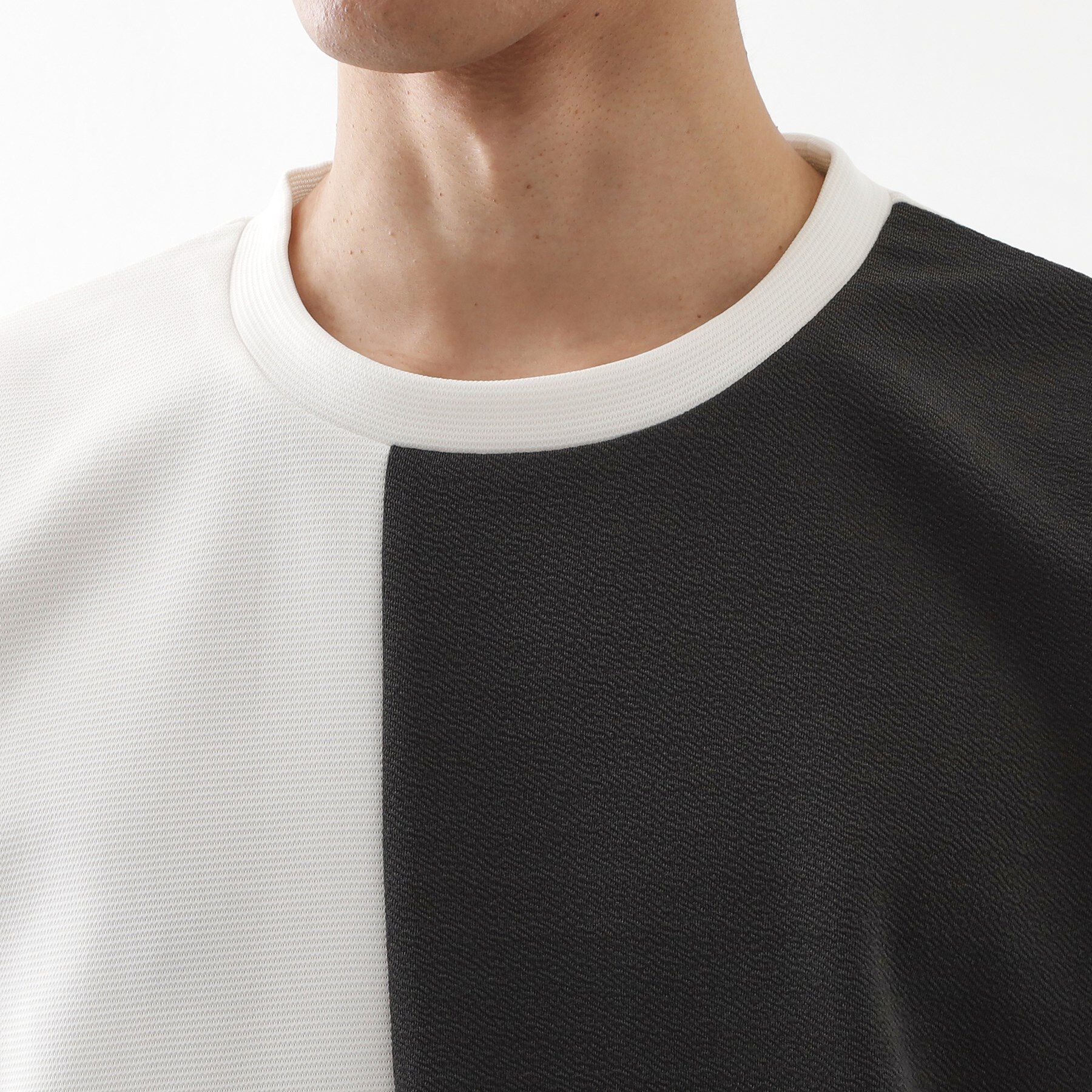 THE SHOP TK「【一枚で着映える】パターンブロッキング長袖Tシャツ 洗濯機OK」|Tシャツ・カットソー|