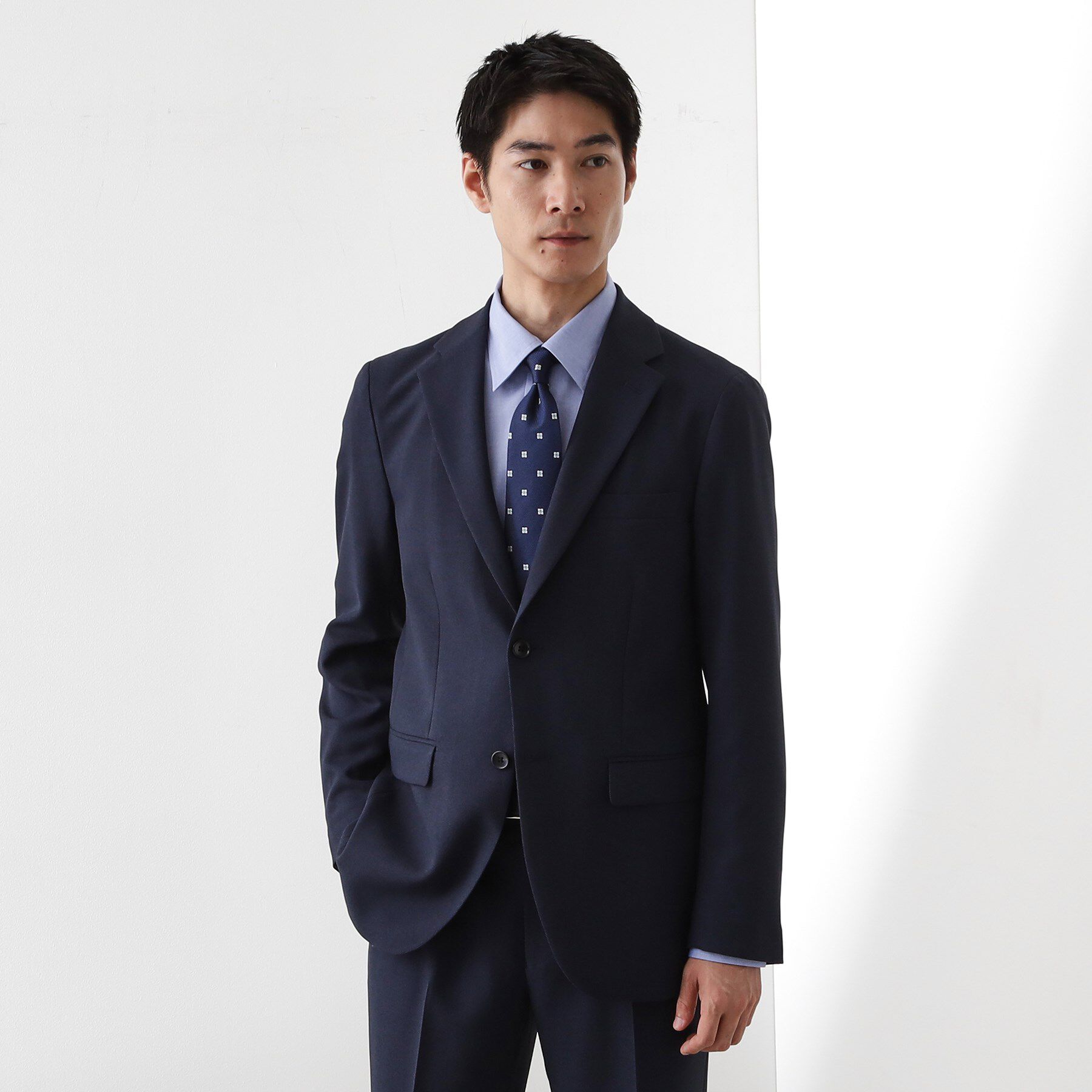 THE SHOP TK「バーズアイジャケット 【洗濯機OK/セットアップ可】」|テーラードジャケット|ネイビー(094)