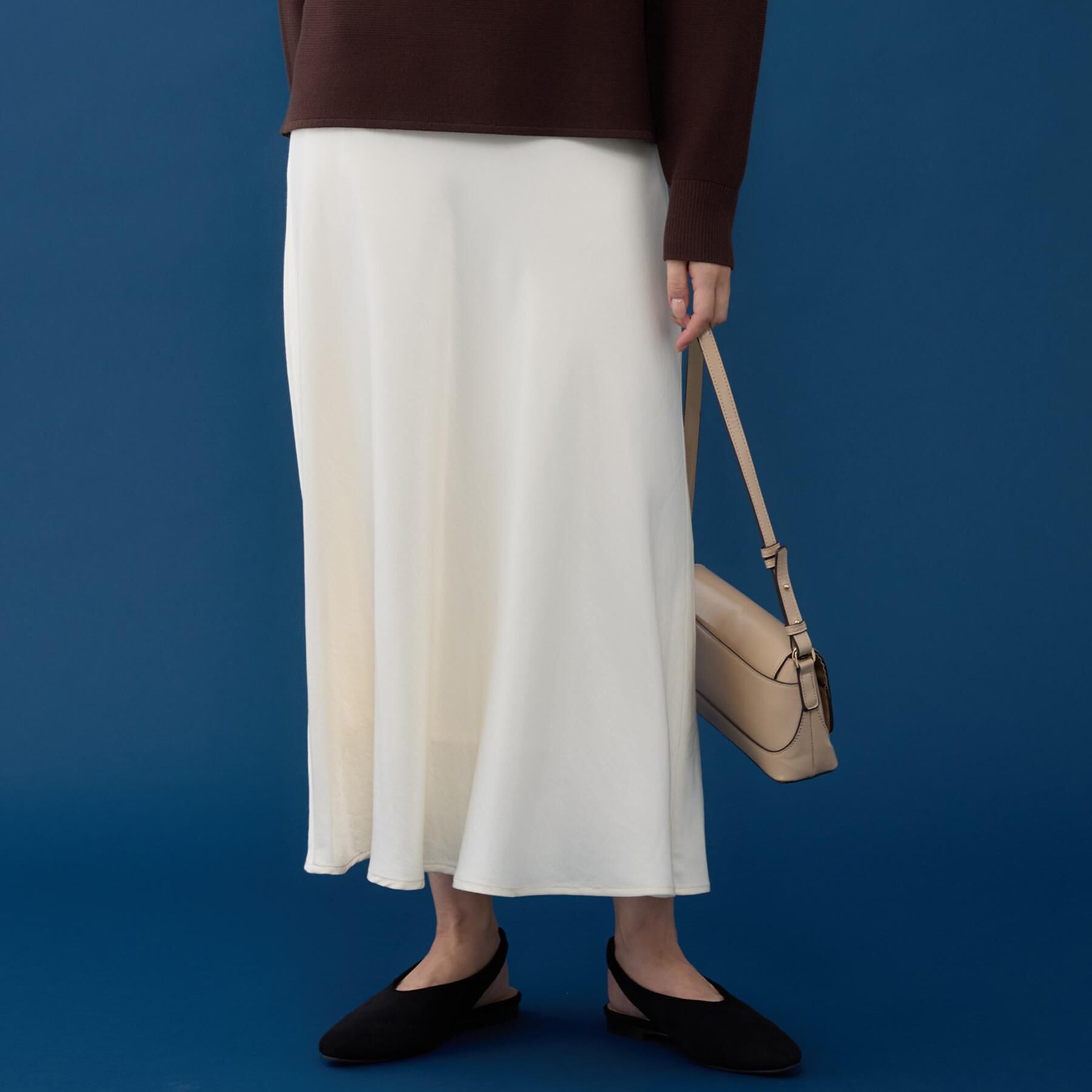 THE SHOP TK「サテンAラインスカート【洗える】」|スカート|