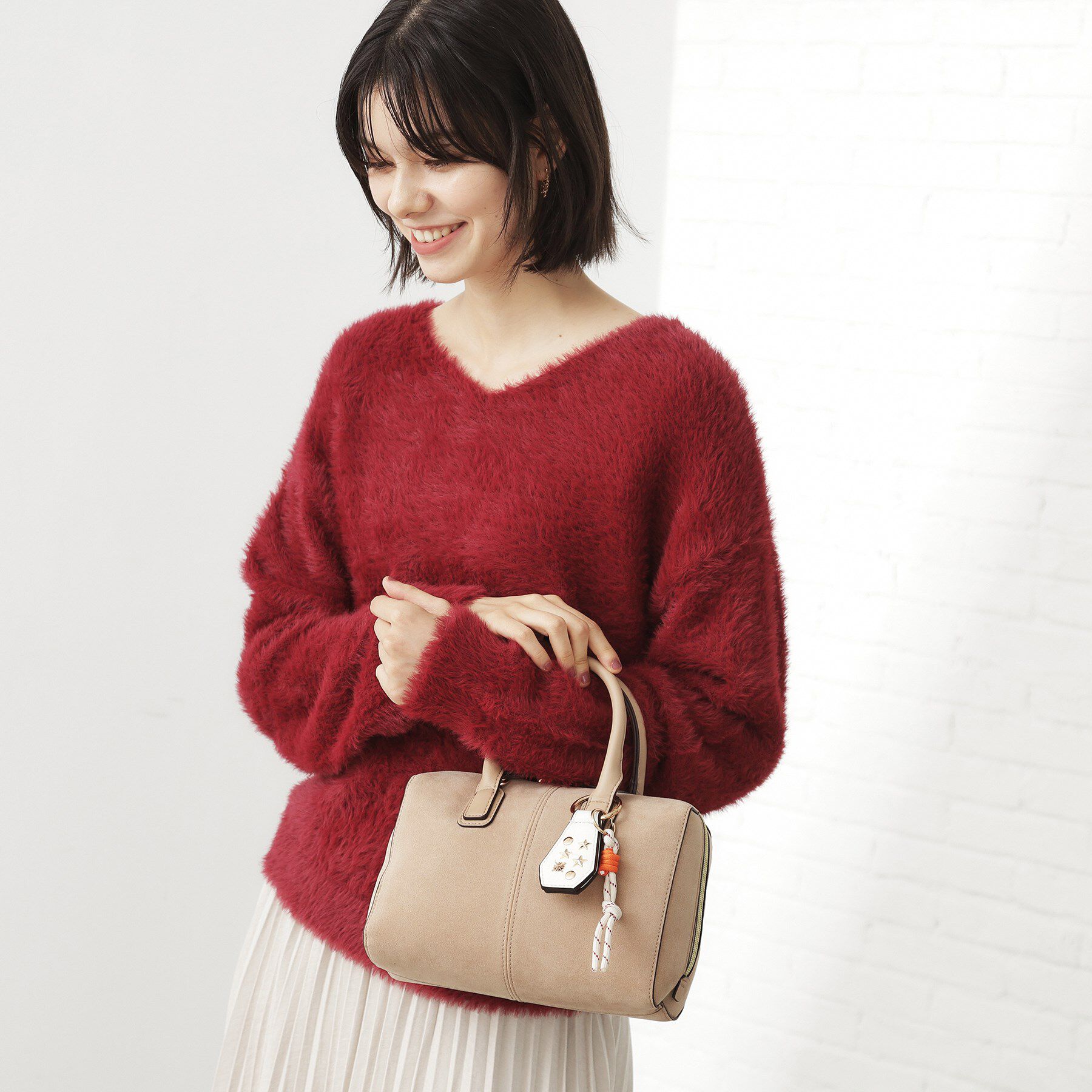 THE SHOP TK「チャーム付きスエードミニボストンバッグ」|ボストンバッグ|