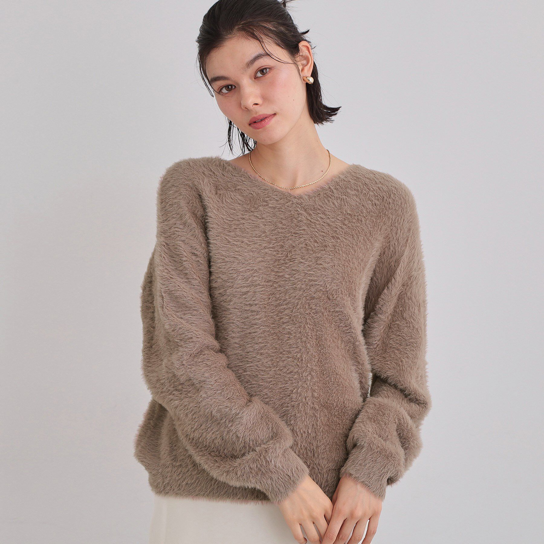 THE SHOP TK「【華やかで柔らか】ふわふわフェザーニット/洗える・前後2WAY」|ニット・セーター|