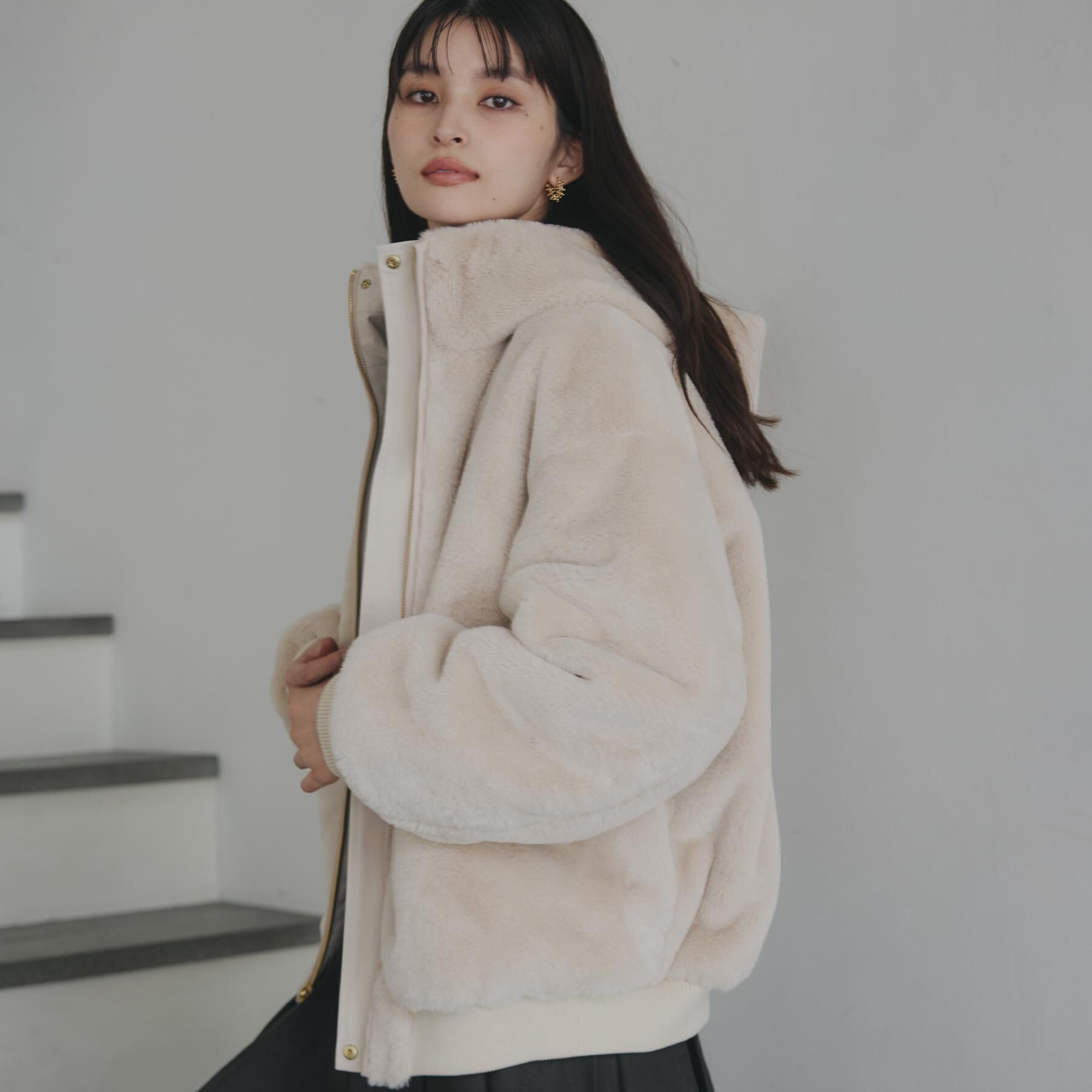 THE SHOP TK「【2WAY/洗える】リバーシブル フェイクファーブルゾン」|ブルゾン・スタジャン|