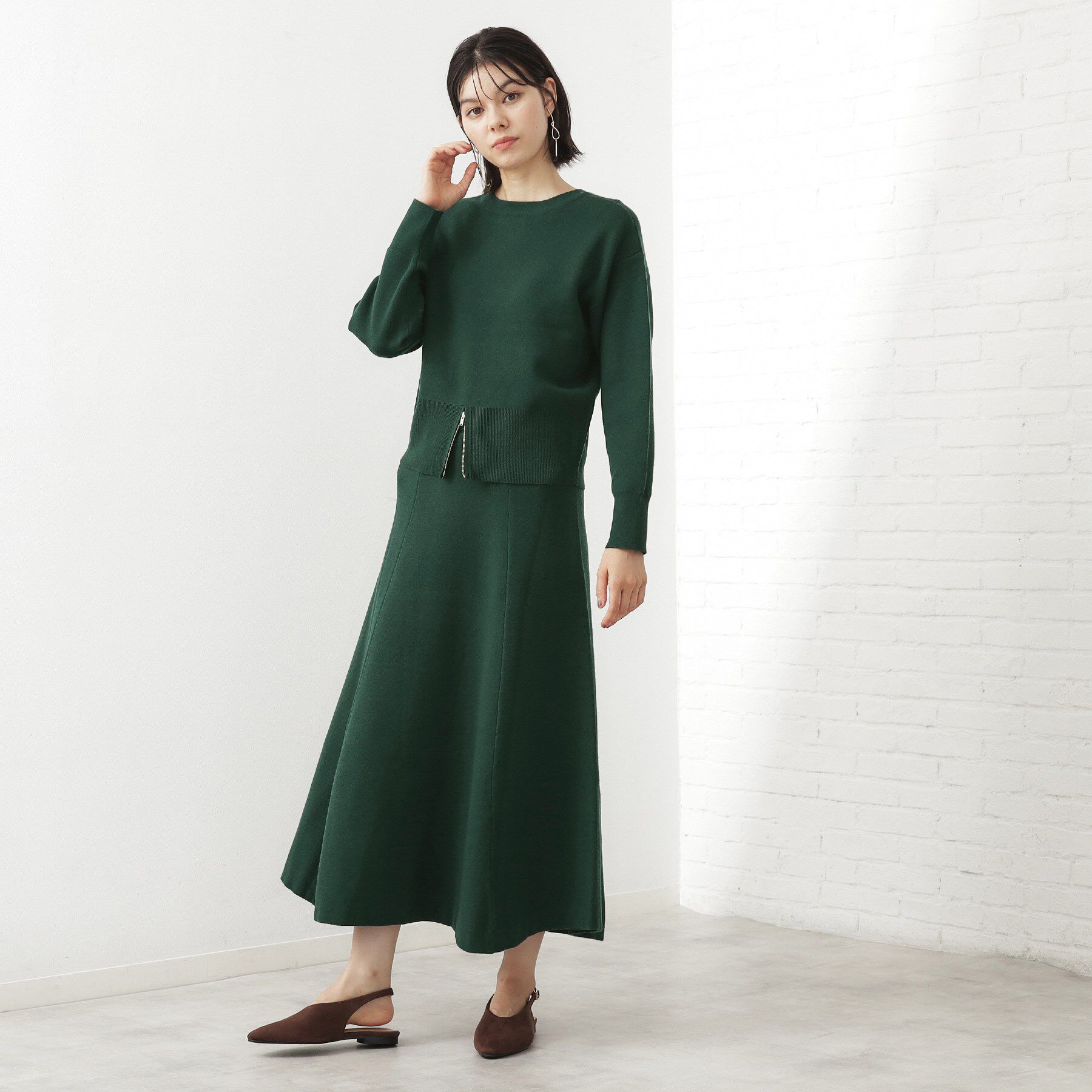 THE SHOP TK「【前後2WAY】ニットセットアップ」|スーツ|グリーン(023)