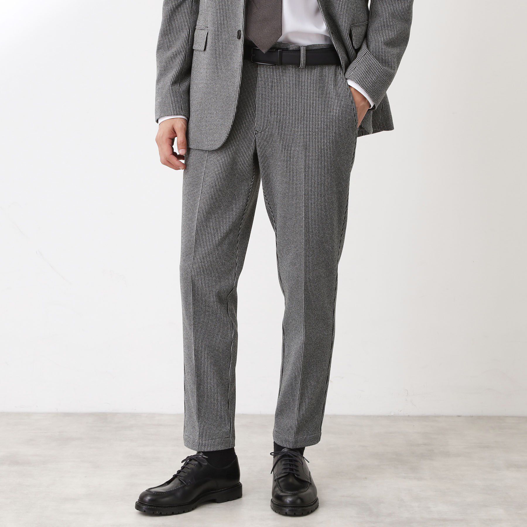 THE SHOP TK「ツイードライクジャージスラックス【セットアップ可／洗濯機OK】」|その他|グレー(212)