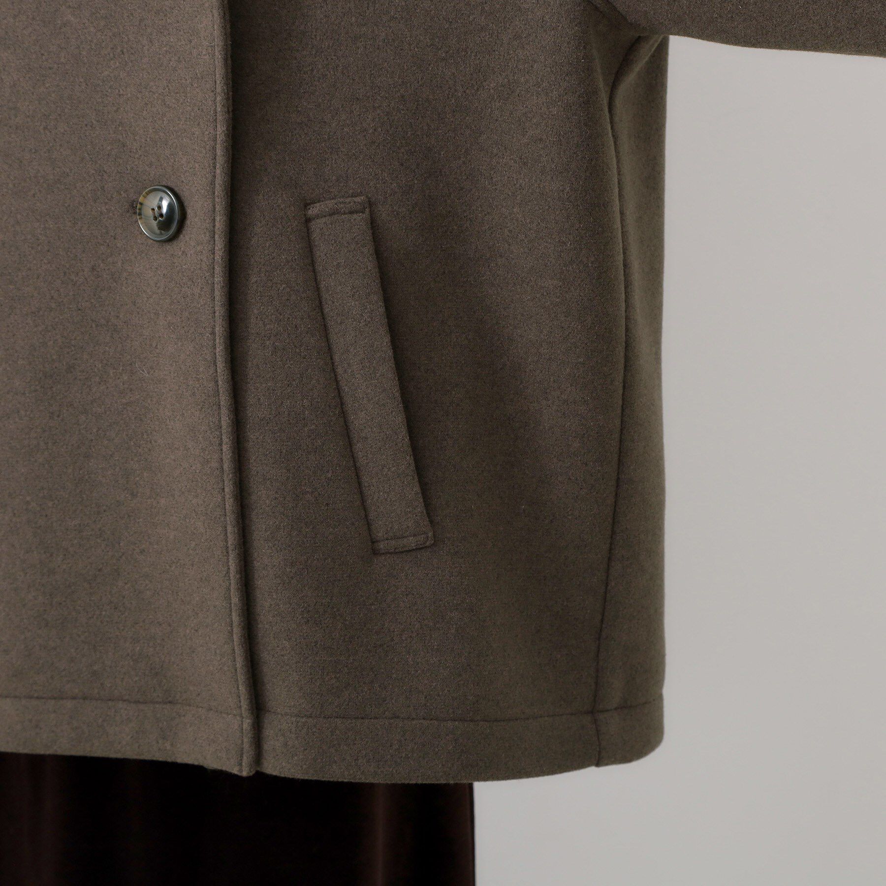 THE SHOP TK「柔らかで大人上品 ジャージメルトンPコート」|ピーコート|