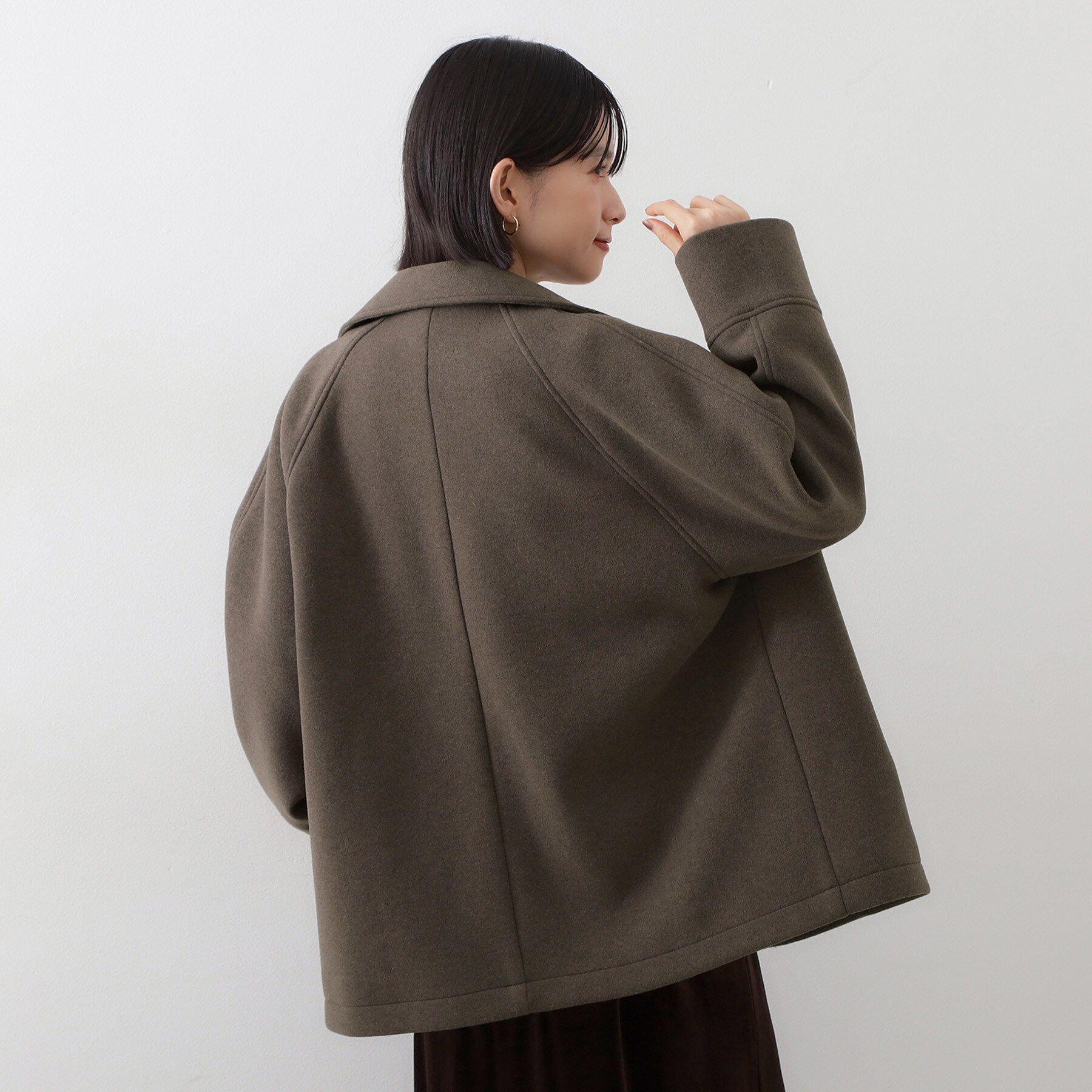 THE SHOP TK「柔らかで大人上品 ジャージメルトンPコート」|ピーコート|