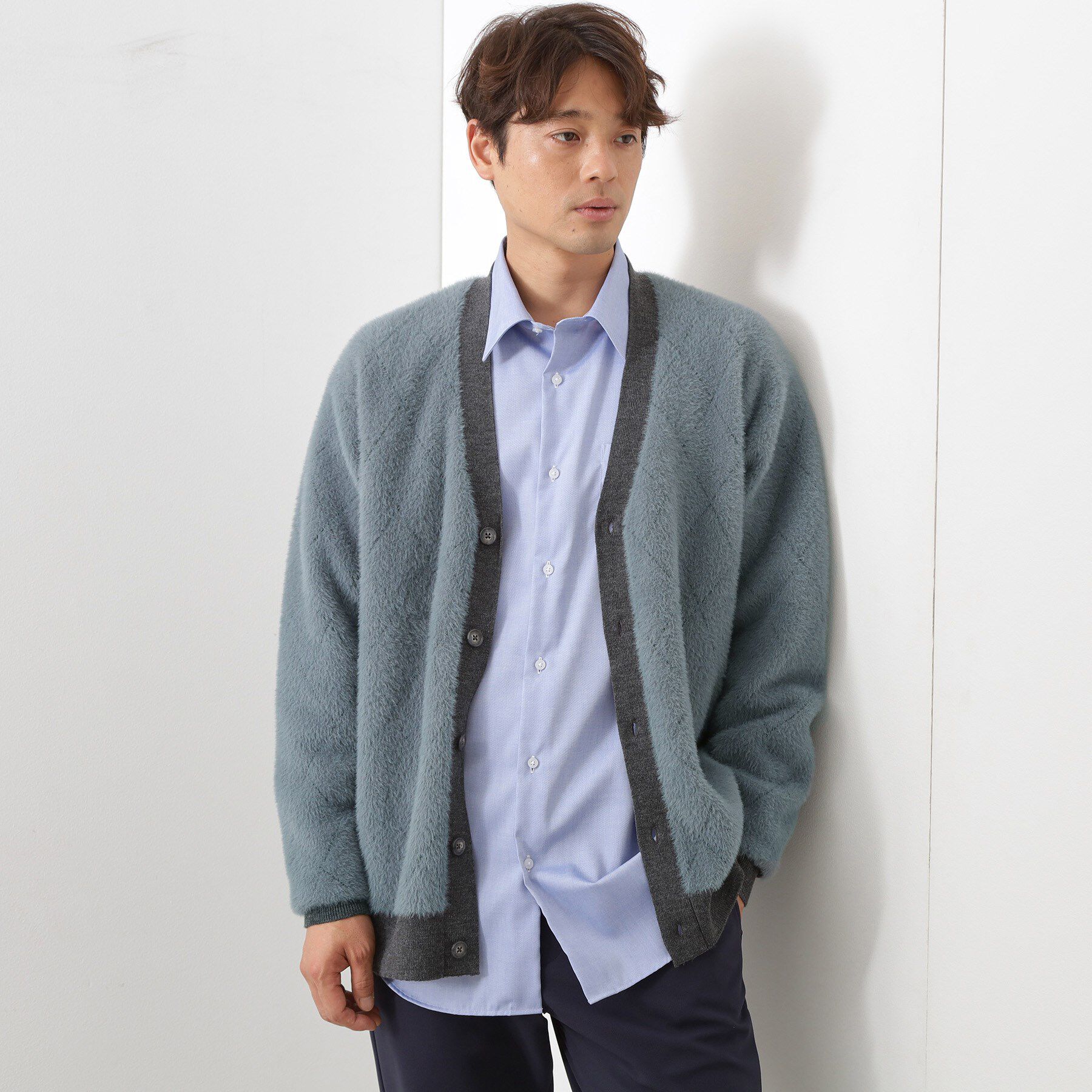 THE SHOP TK「配色シャギーニットカーディガン ユニセックスでおすすめ！」|カーディガン|