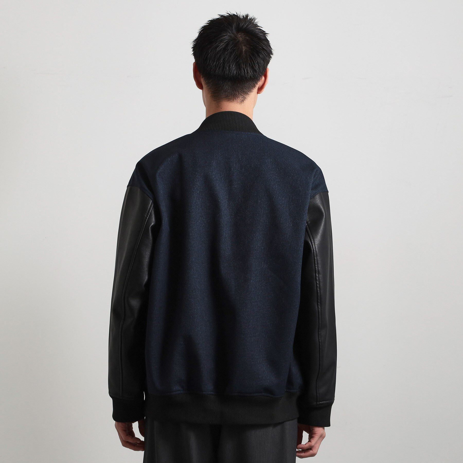 THE SHOP TK「【1ランク上の大人カジュアルに】異素材コンビ リブブルゾン」|ブルゾン・スタジャン|