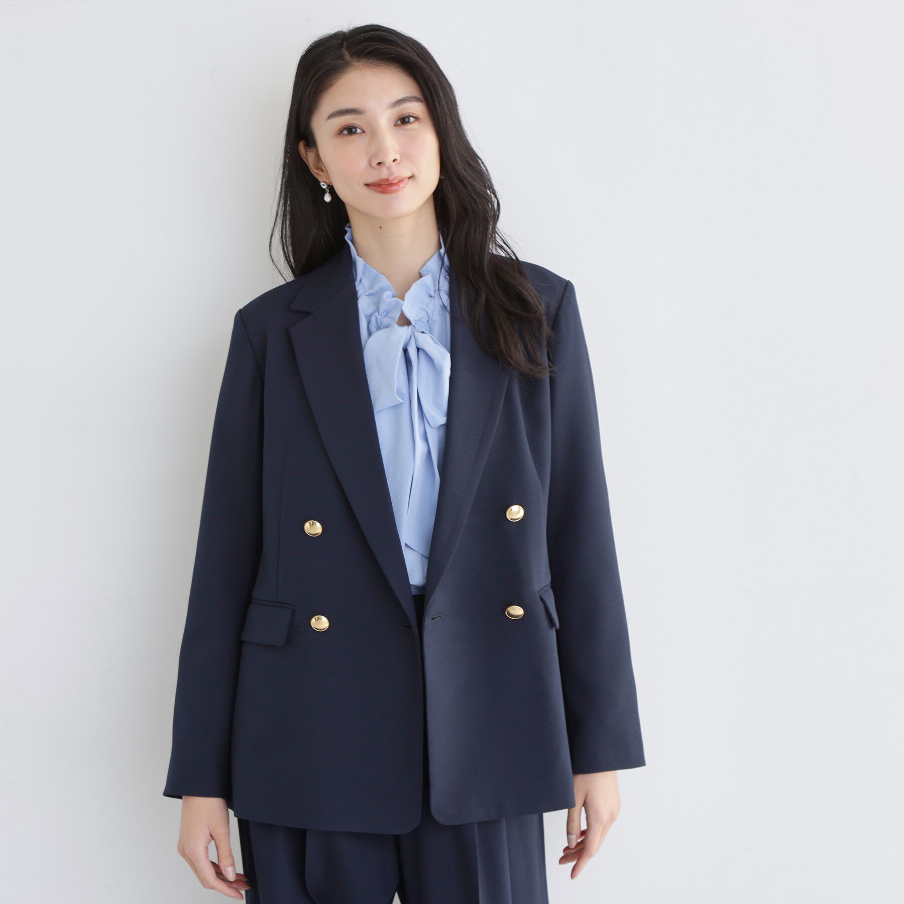 THE SHOP TK「【通勤にもデイリーにも】CAVIAN 金ボタンダブルブレストジャケット」|テーラードジャケット|