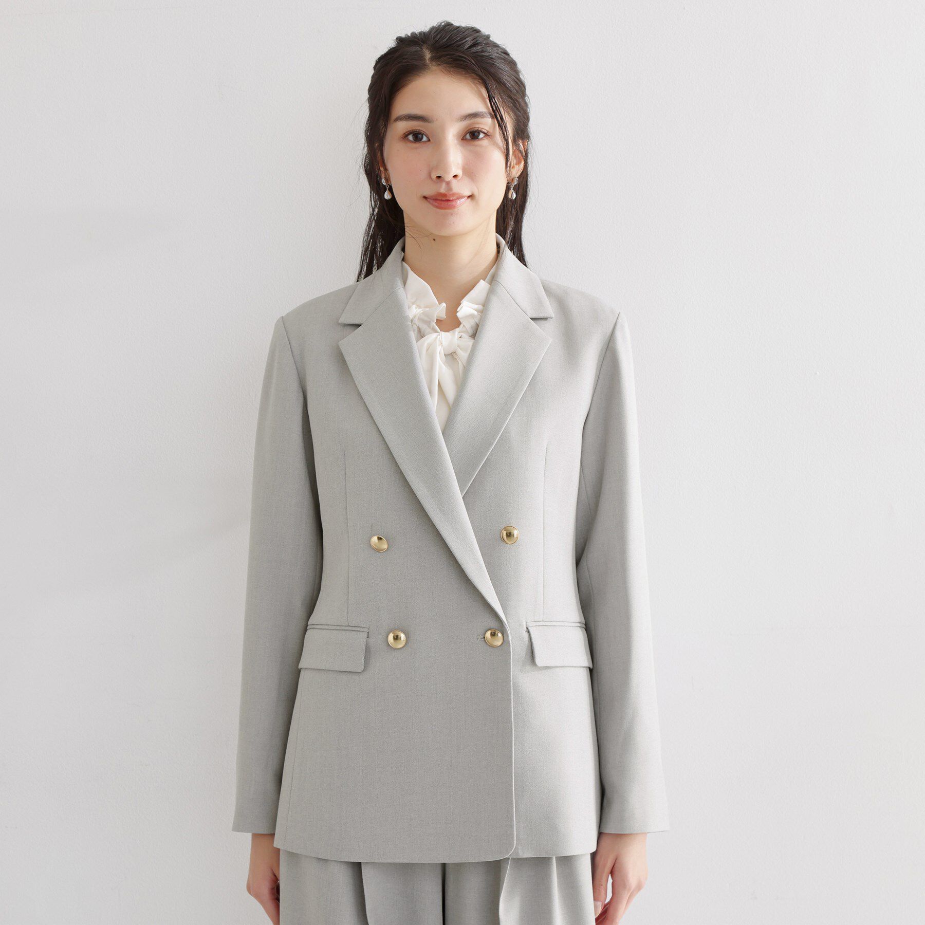 THE SHOP TK「【通勤にもデイリーにも】CAVIAN 金ボタンダブルブレストジャケット」|テーラードジャケット|