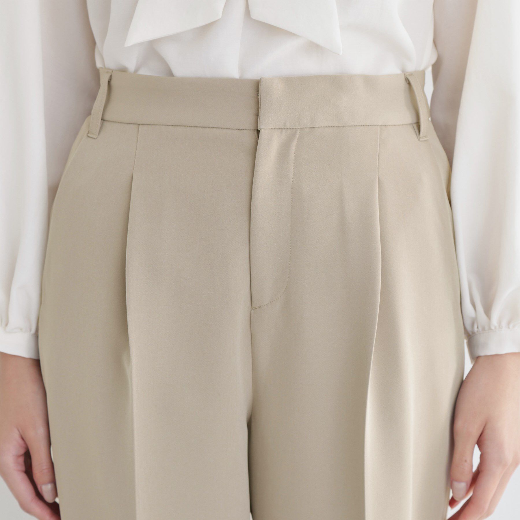 THE SHOP TK「【通勤スタイルに】美脚シルエット ダブルクロステーパードパンツ/セットアップ可」|その他|