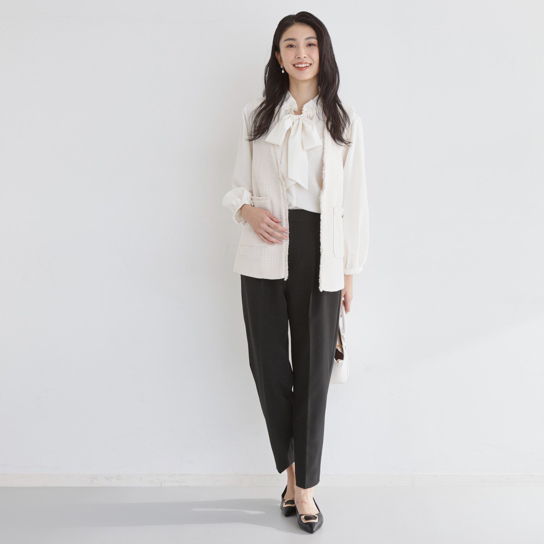 THE SHOP TK「【通勤スタイルに】美脚シルエット ダブルクロステーパードパンツ/セットアップ可」|その他|