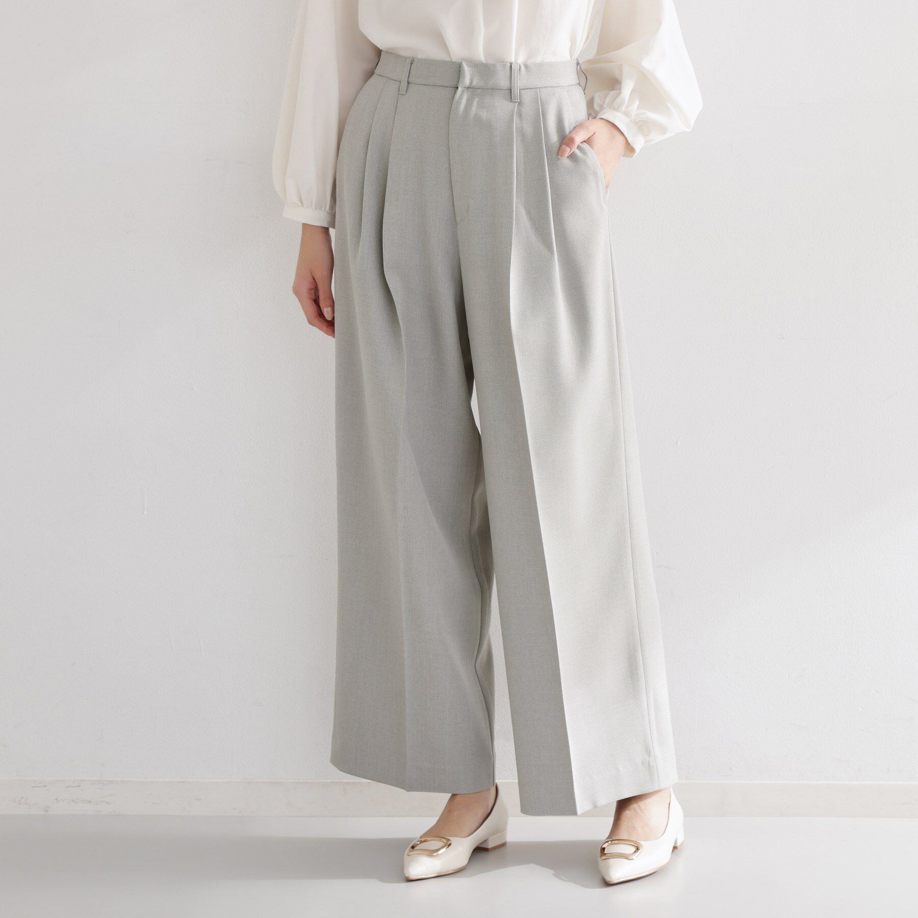 THE SHOP TK「【通勤にもデイリーにも】CAVIAN 2タックワイドパンツ/セットアップ可」|その他|