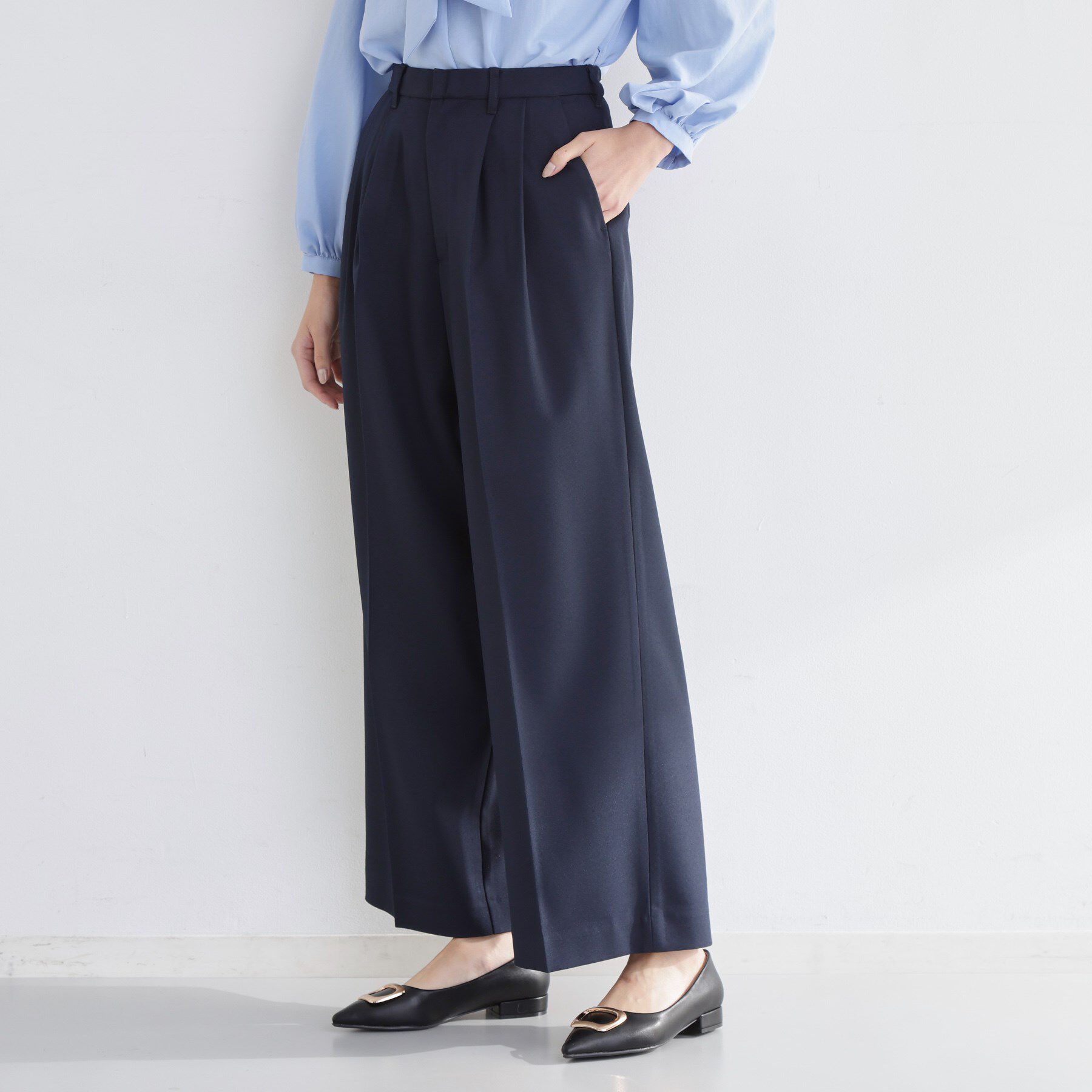 THE SHOP TK「【通勤にもデイリーにも】CAVIAN 2タックワイドパンツ/セットアップ可」|その他|