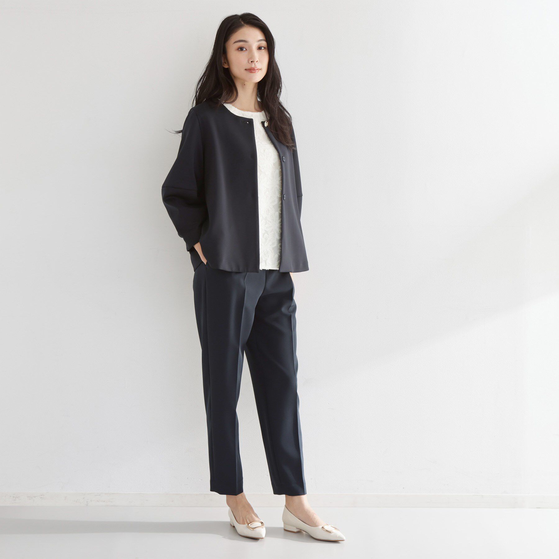 THE SHOP TK「【フォーマルにもカジュアルにも】花柄ジャカードブラウス」|シャツ・ブラウス|