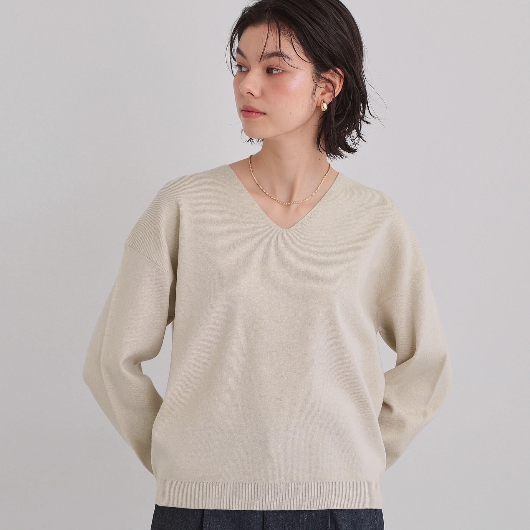 THE SHOP TK「【S-XLサイズ/上品見えが叶う】Vネックニット/洗濯機OK」|ニット・セーター|