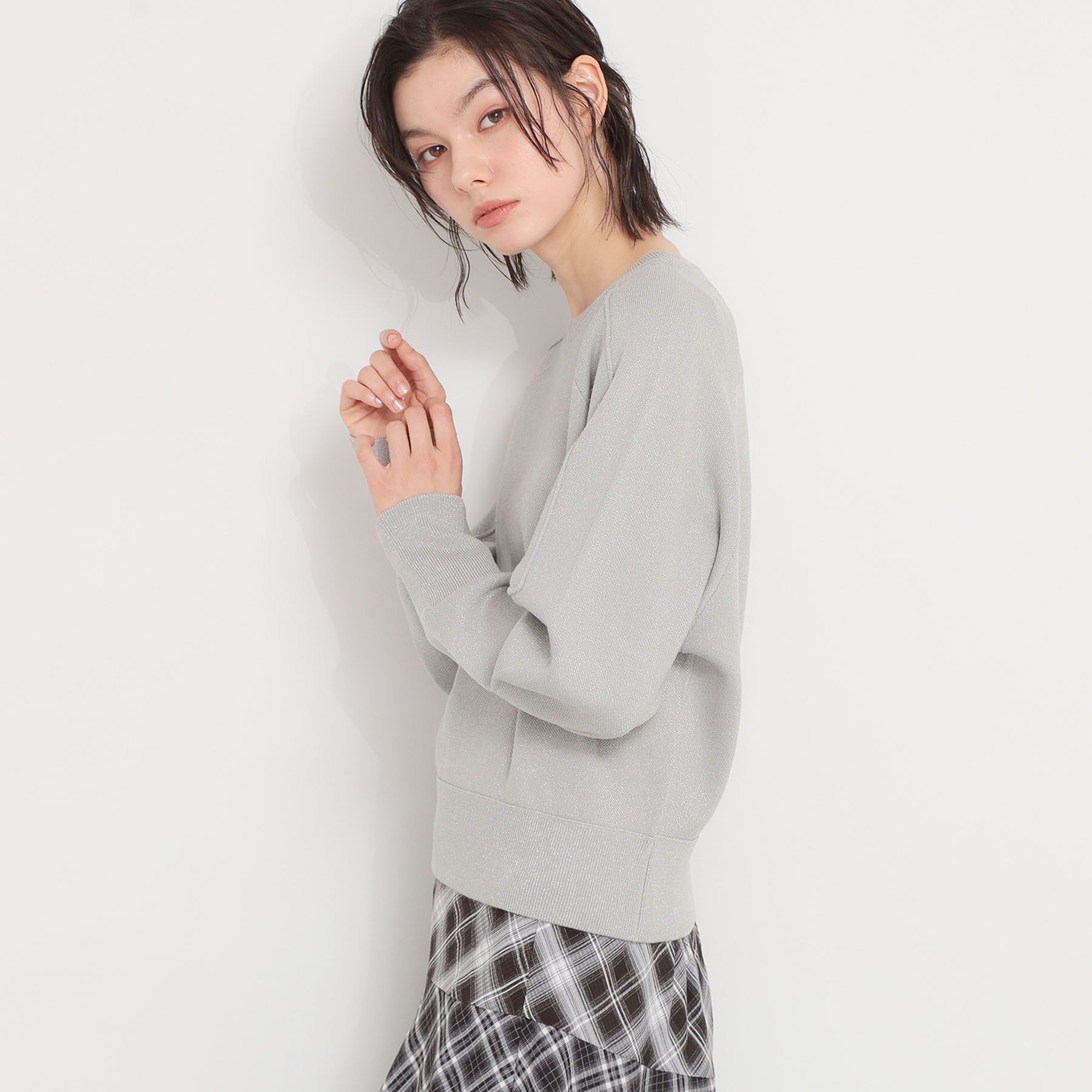 THE SHOP TK「【着丈が選べる】スウェットライクラメジャカードニット」|ニット・セーター|