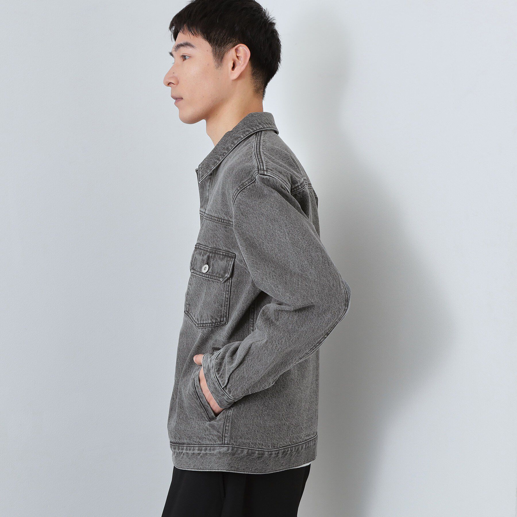 THE SHOP TK「【大人にも取り入れやすい】デニムジャケット セットアップ可/洗濯機OK」|ブルゾン・スタジャン|