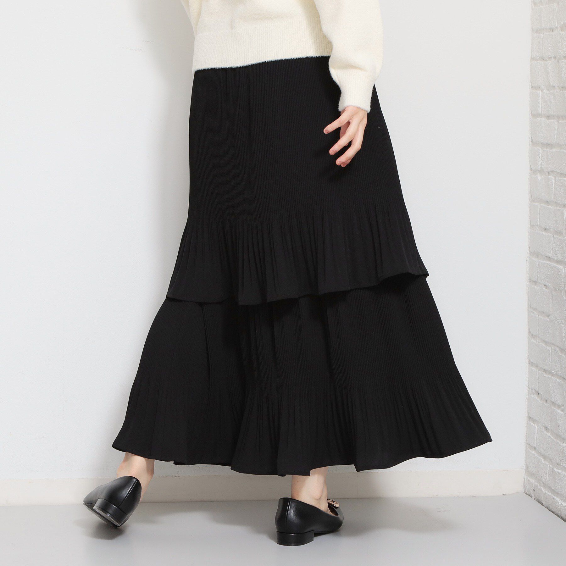 THE SHOP TK「【きれいめにもカジュアルにも】2段ティアードプリーツスカート」|スカート|