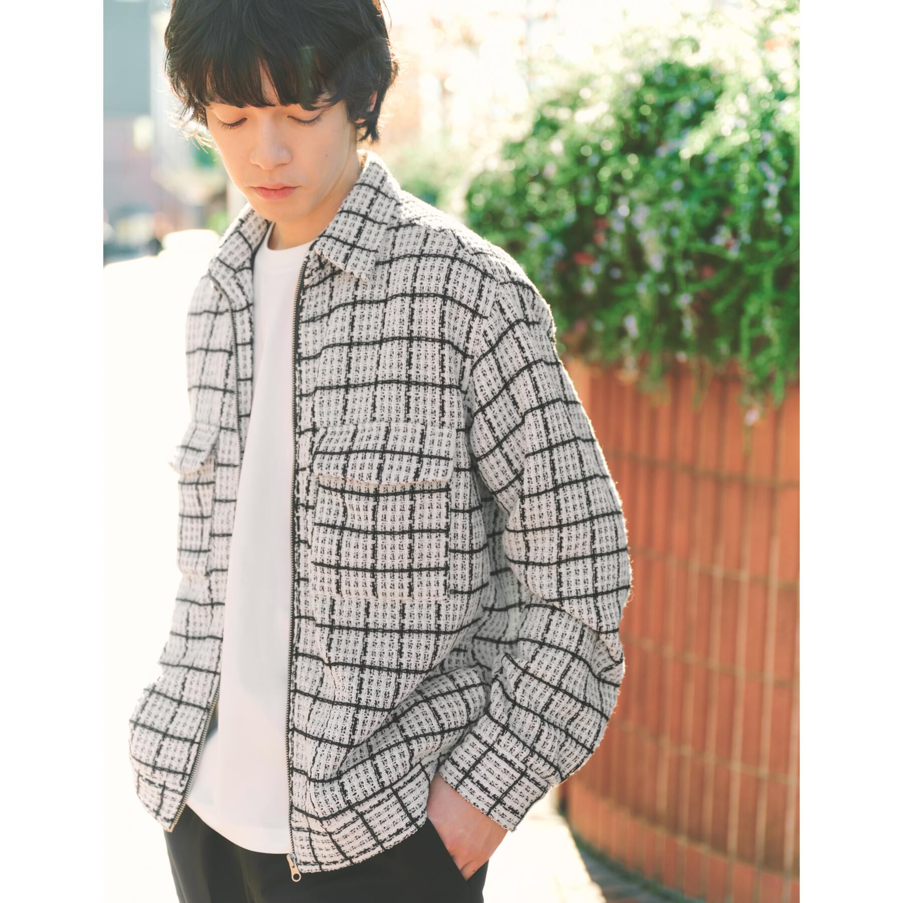 THE SHOP TK「【カジュアルに上品さをプラス】変わり織ツイードブルゾン　洗濯機OK」|ブルゾン・スタジャン|