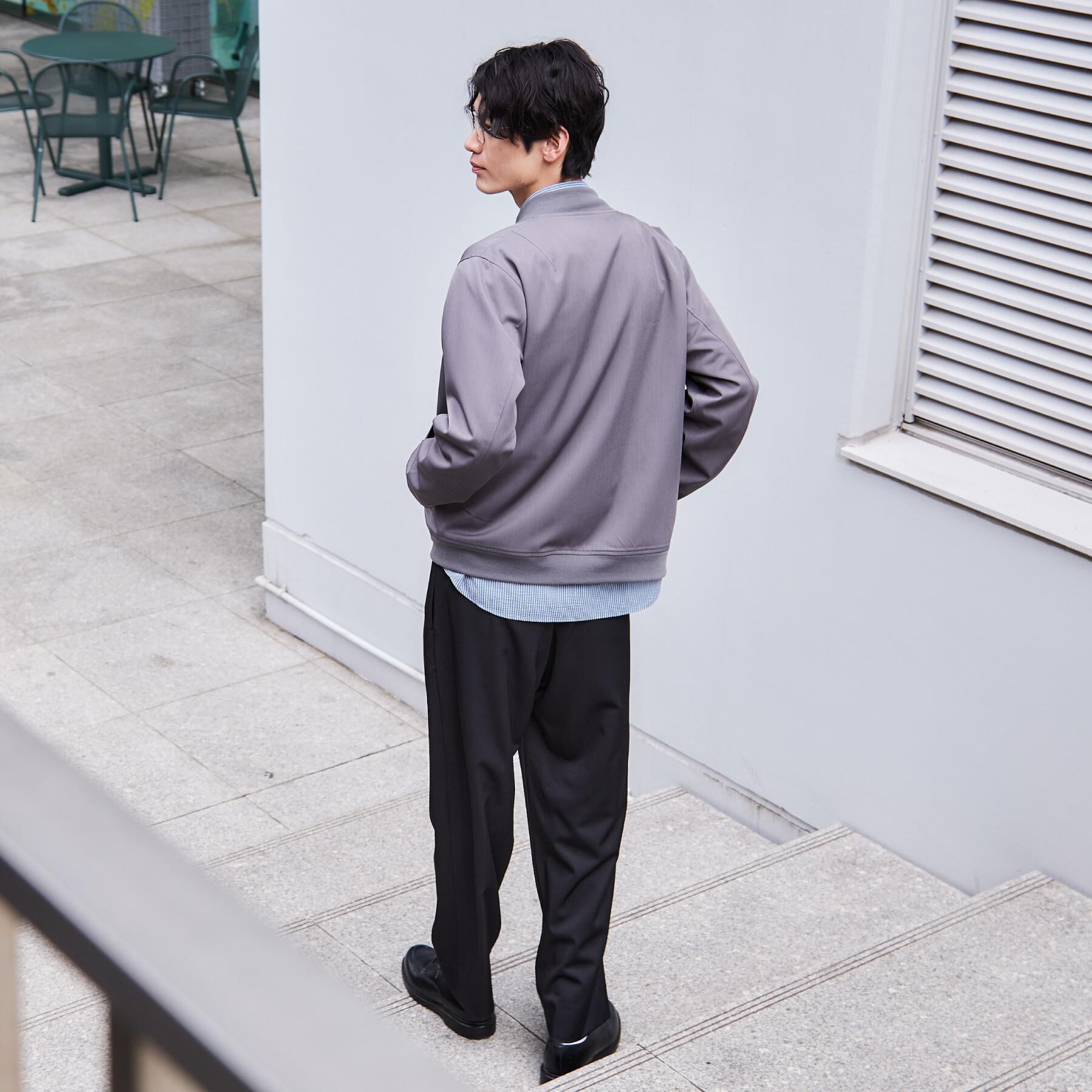 THE SHOP TK「FLEX LINE ストレッチリブブルゾン　ストレッチ/防シワ/マシンウォッシャブル/セットアップ可」|ブルゾン・スタジャン|