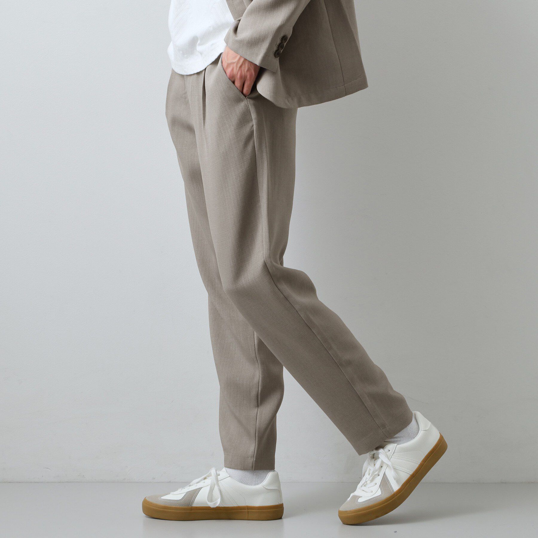 THE SHOP TK「【LINO FINE】リネンライク イージースラックス 吸水速乾/イージーケア/UVカット/洗濯機O」|その他|