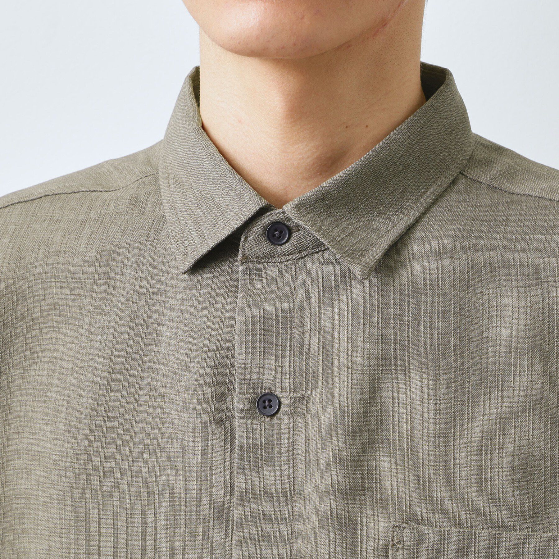 THE SHOP TK「【LINO FINE】リネンライク 長袖シャツ UVカット　イージーケア　吸水速乾　洗濯機OK」|シャツ・ブラウス|