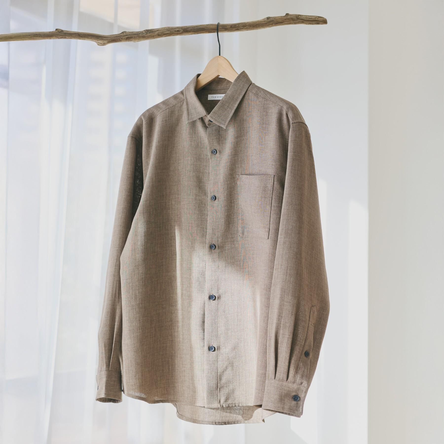 THE SHOP TK「【LINO FINE】リネンライク 長袖シャツ UVカット　イージーケア　吸水速乾　洗濯機OK」|シャツ・ブラウス|