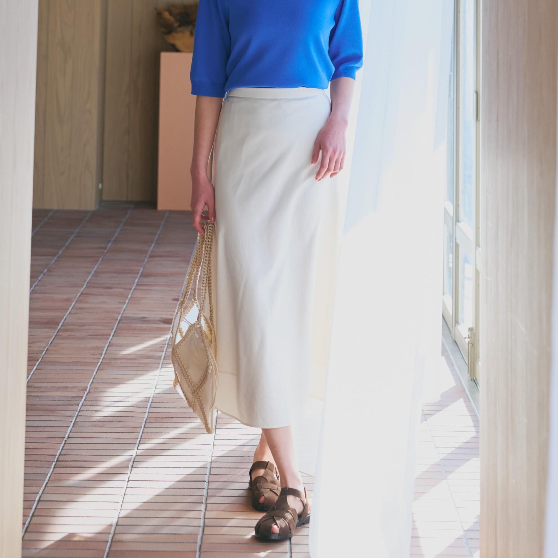 THE SHOP TK「サテンフレアスカート」|スカート|