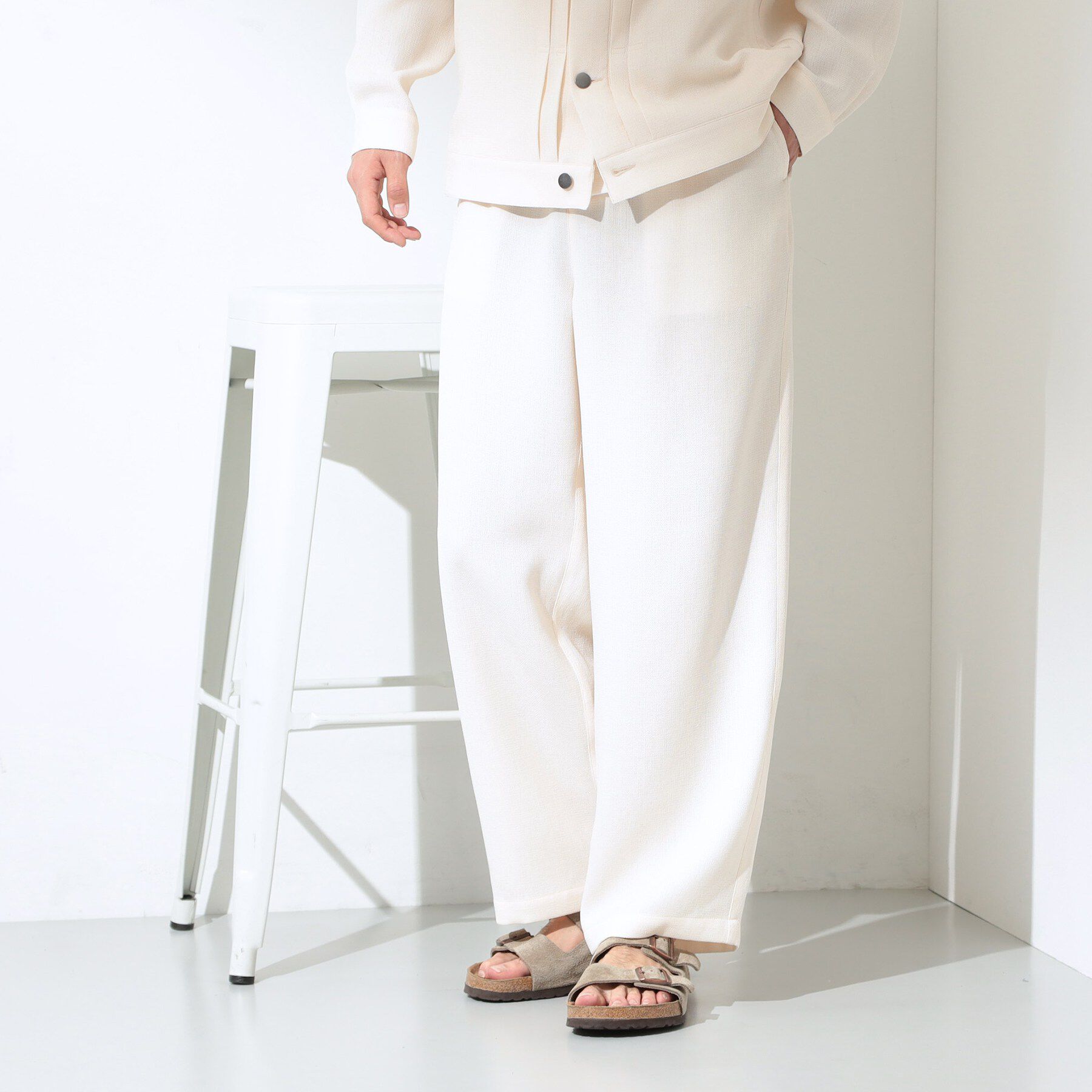 THE SHOP TK「パナマメッシュ ワイドイージーパンツ 洗濯機OK／セットアップ可」|その他|