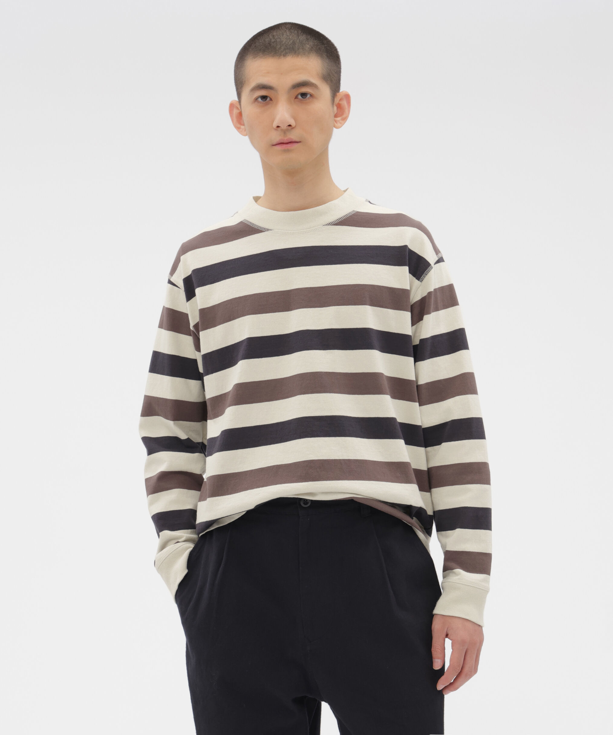 MHL.「THREE COLOUR BLOCK STRIPE TOP」|Tシャツ・カットソー|MULTI1