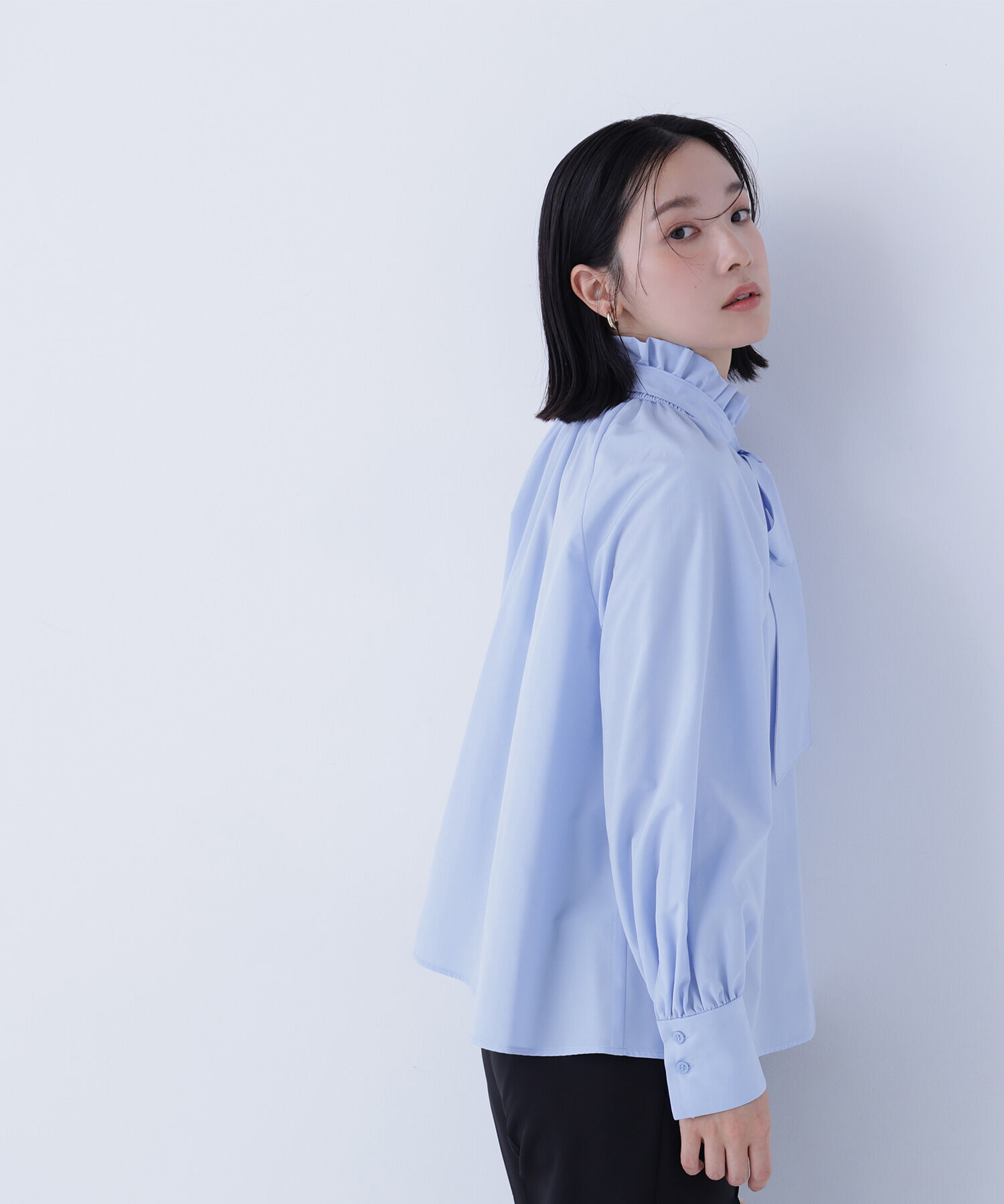  「ハイネックリボンボウブラウス」|シャツ・ブラウス|