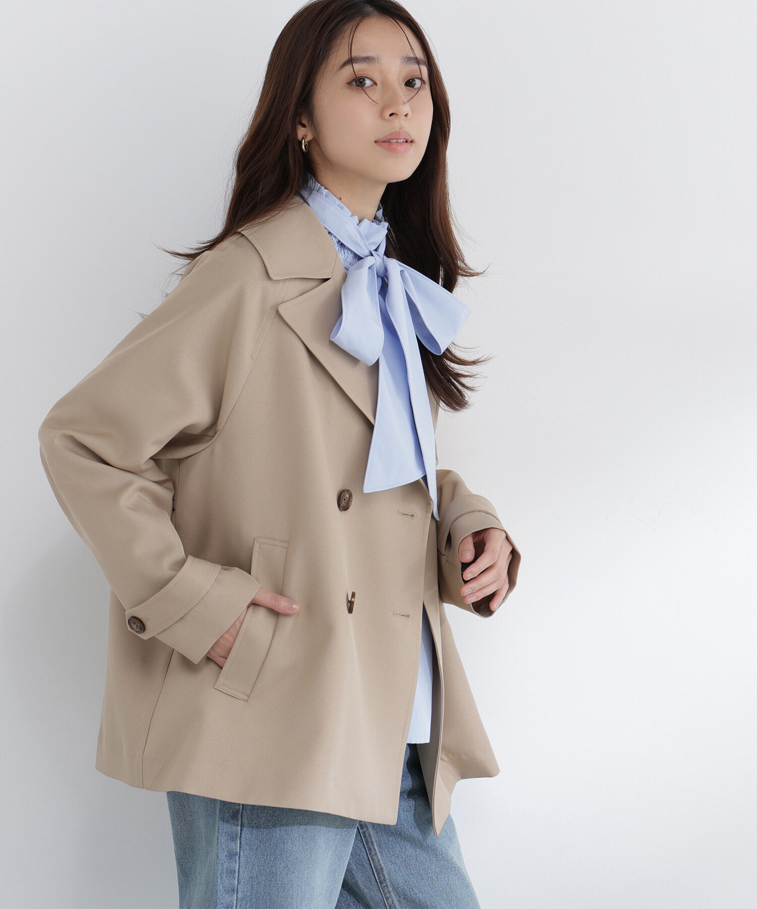  「ハイネックリボンボウブラウス」|シャツ・ブラウス|